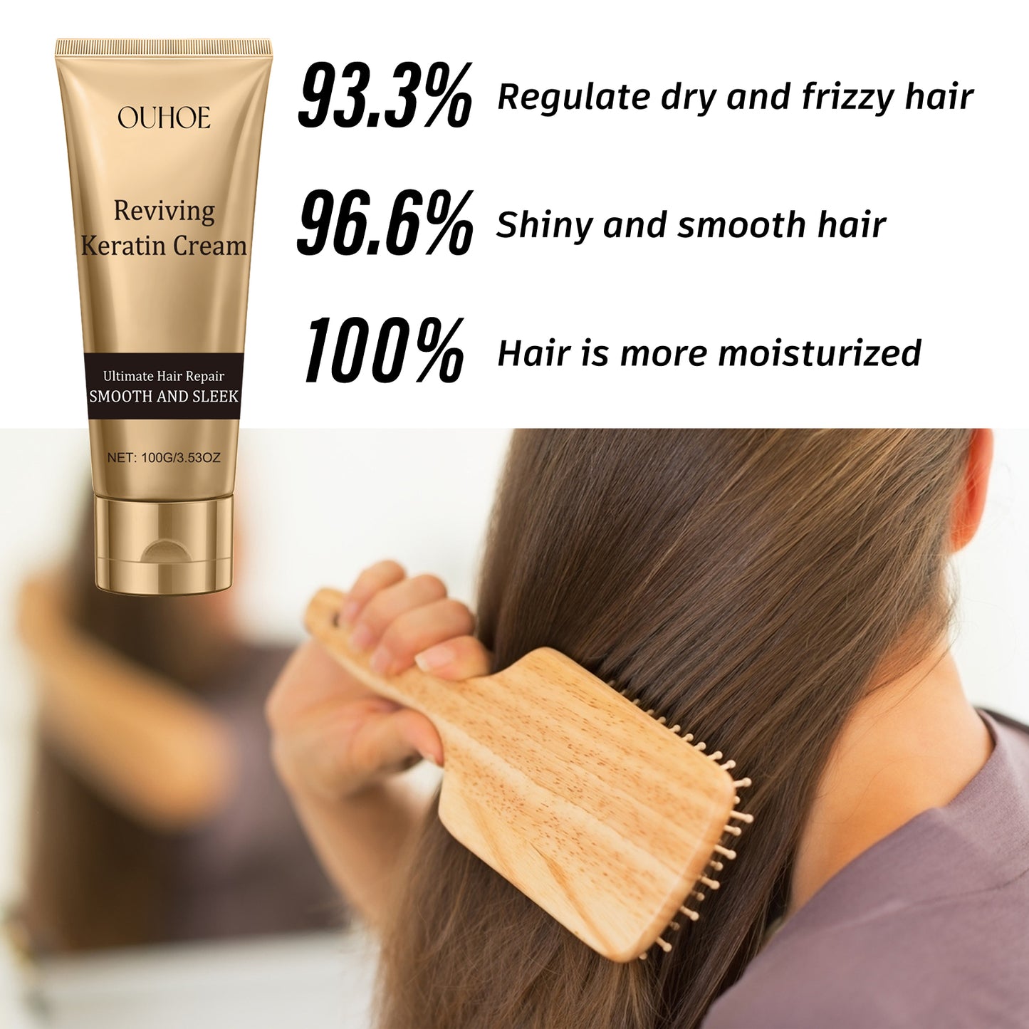 Reviving Keratin Cream, Hydrating And Moisturizing Smooth Light To Improve Dye Ironing Dry Damaged Hair Care Cream