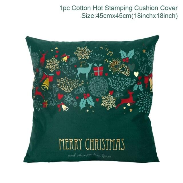 2022 Santa Claus Christmas Pillowcase Decor For Home Christmas Throw Pillow Covers Decorative Snowman Santa Claus Pillow Covers Linen Cushion Cover Couch Pillow Cases Merry Christmas Ornament Xmas Gifts 45x45CM