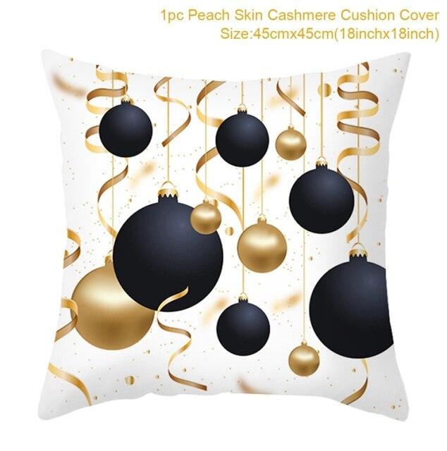 2022 Santa Claus Christmas Pillowcase Decor For Home Christmas Throw Pillow Covers Decorative Snowman Santa Claus Pillow Covers Linen Cushion Cover Couch Pillow Cases Merry Christmas Ornament Xmas Gifts 45x45CM