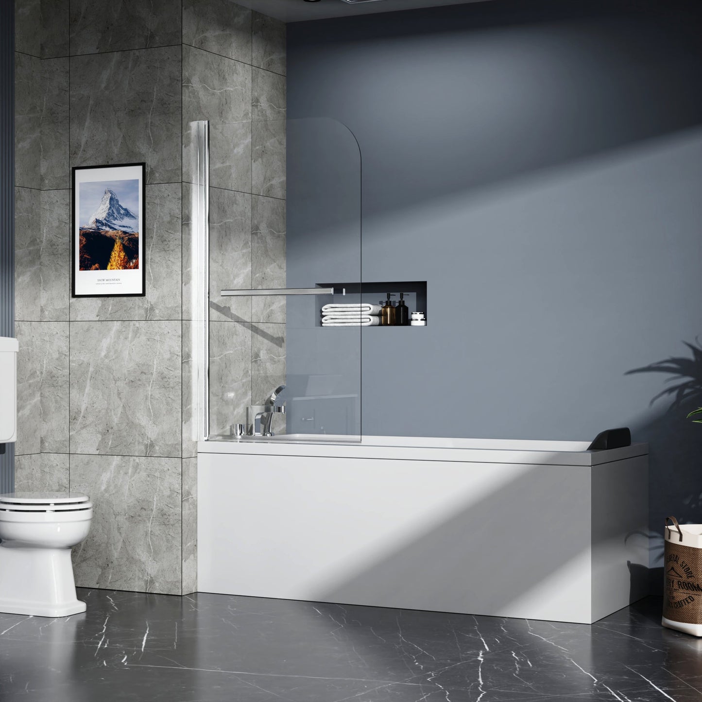 Goodyo 31"X55" Bathtub Shower Screen Frameless Door