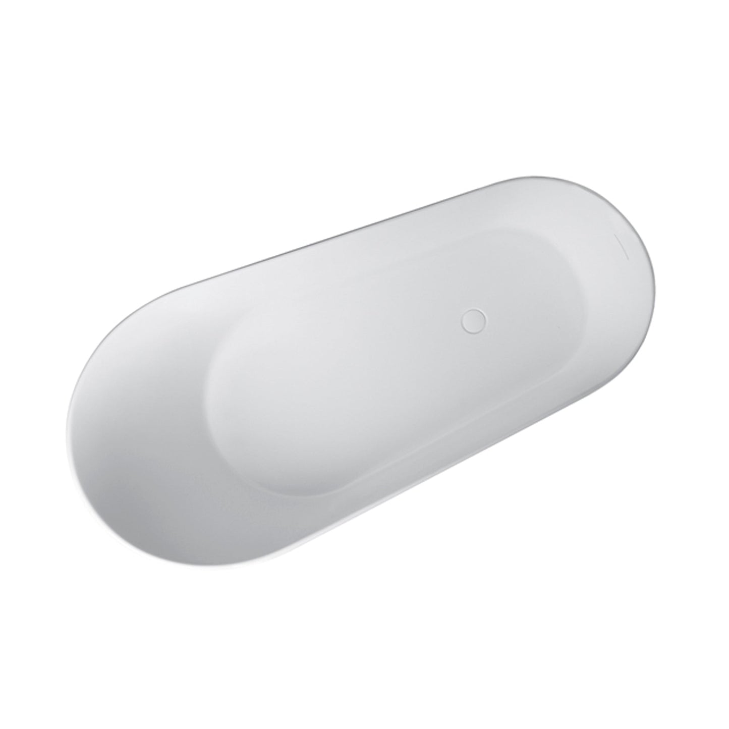 67 Inch Solid Surface Oval Shape Soaking Bathtub