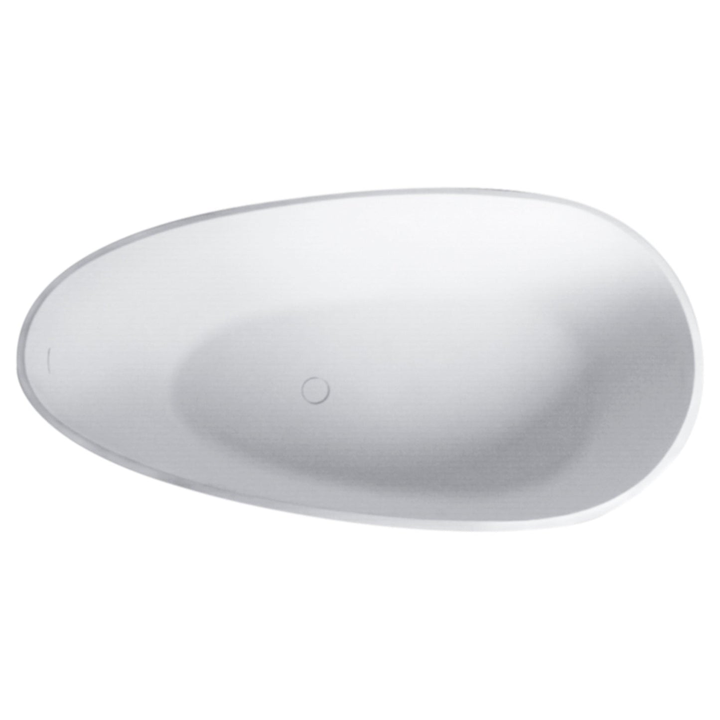 59 Inch Freestanding Egg Shape Solid Surface Bathtub