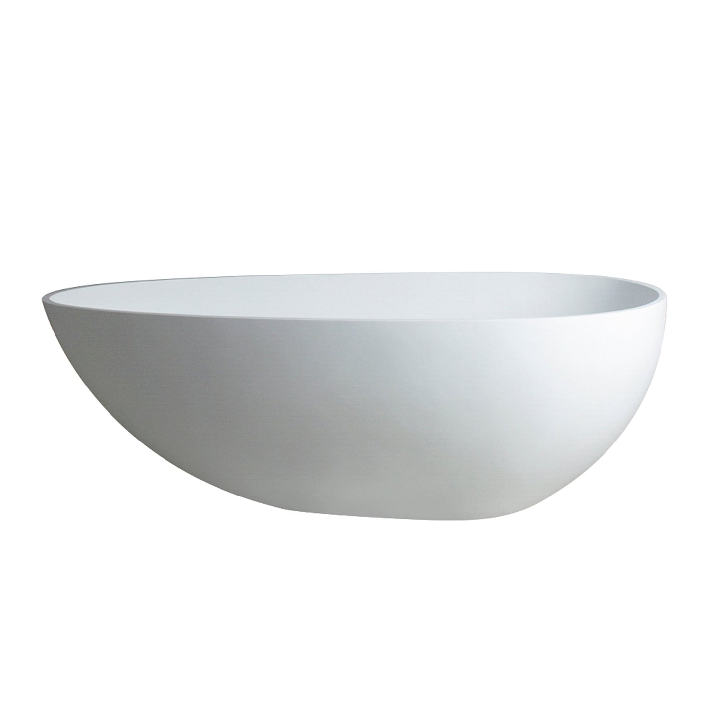 59 Inch Freestanding Egg Shape Solid Surface Bathtub