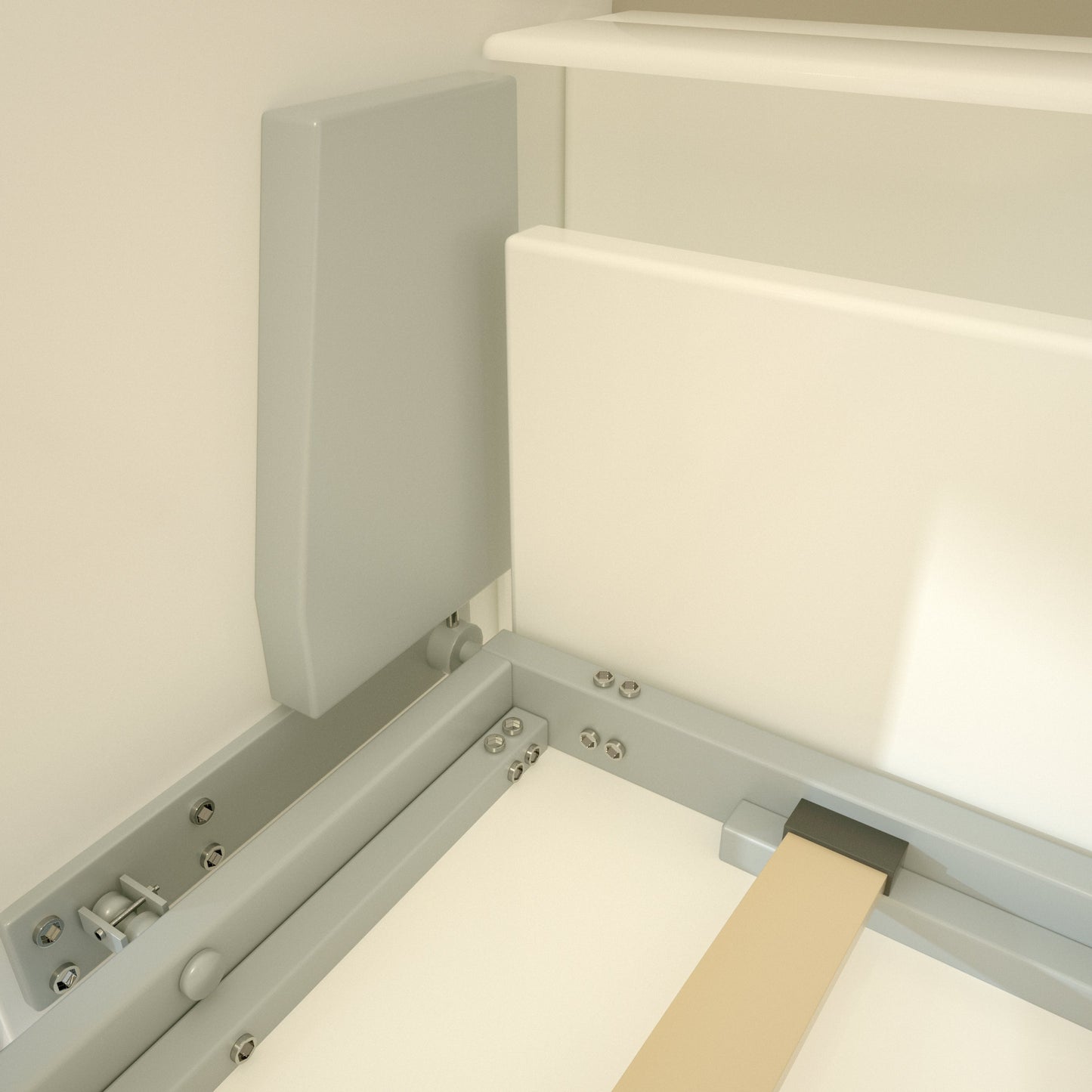 Modern Design Twin Size Horizontal Murphy Bed with Shelf Storage