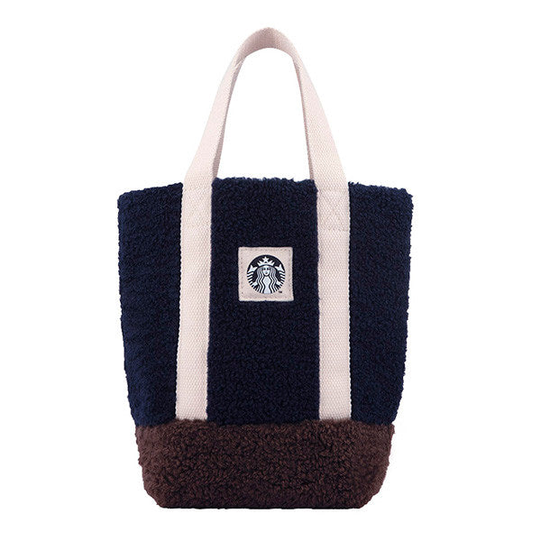 Starbucks Taiwan Furry Plush Tote Bag Patch Logo 23FW-0