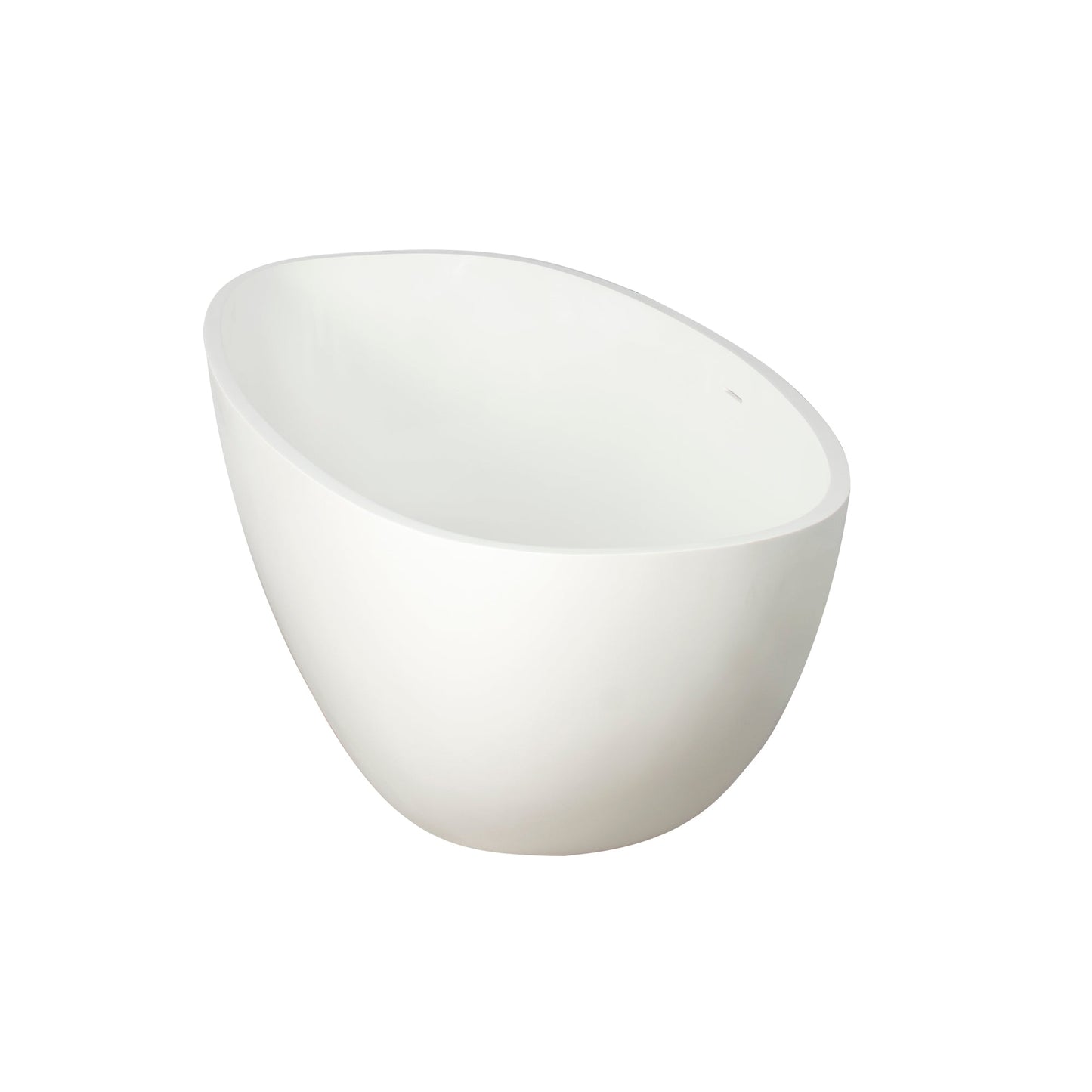 65.2 Inch Freestanding Solid Surface Soaking Bathtub