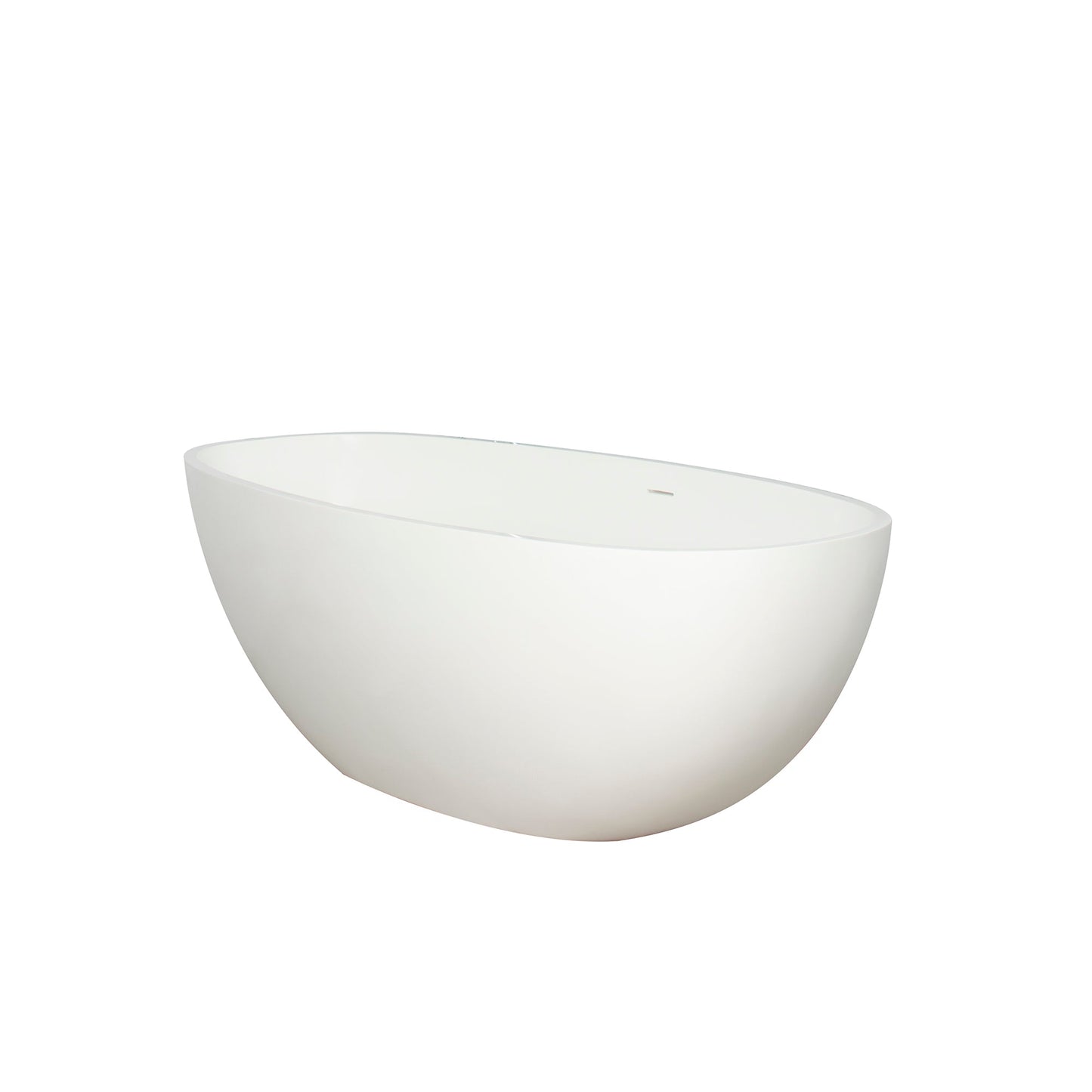 65.2 Inch Freestanding Solid Surface Soaking Bathtub