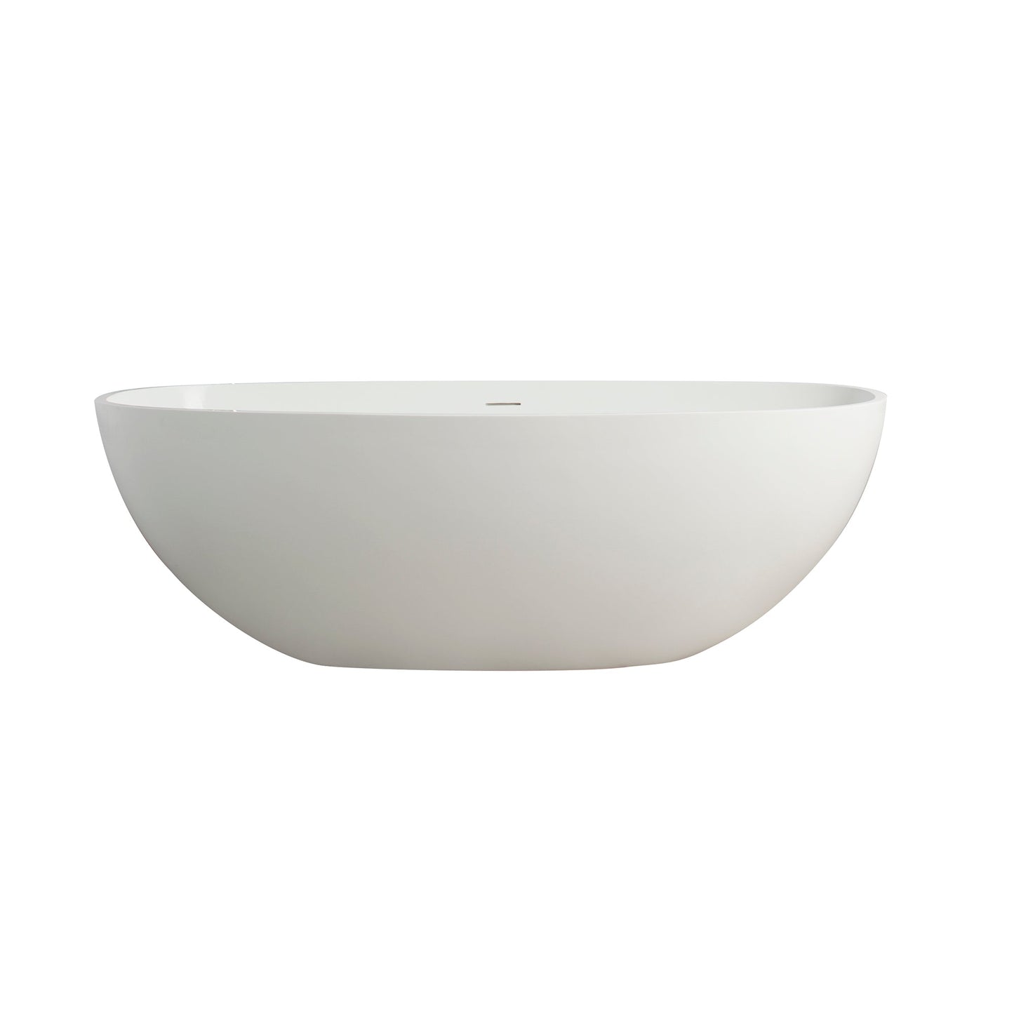 65.2 Inch Freestanding Solid Surface Soaking Bathtub