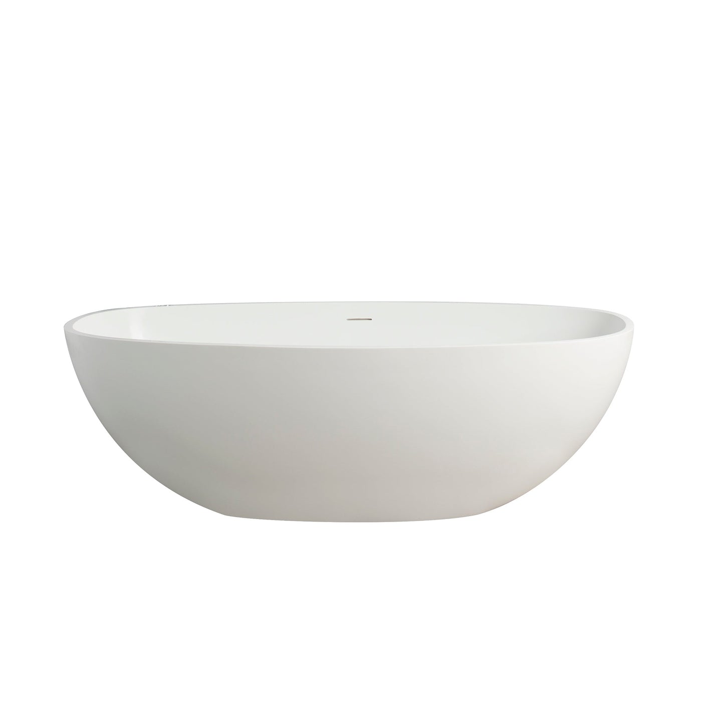 65.2 Inch Freestanding Solid Surface Soaking Bathtub