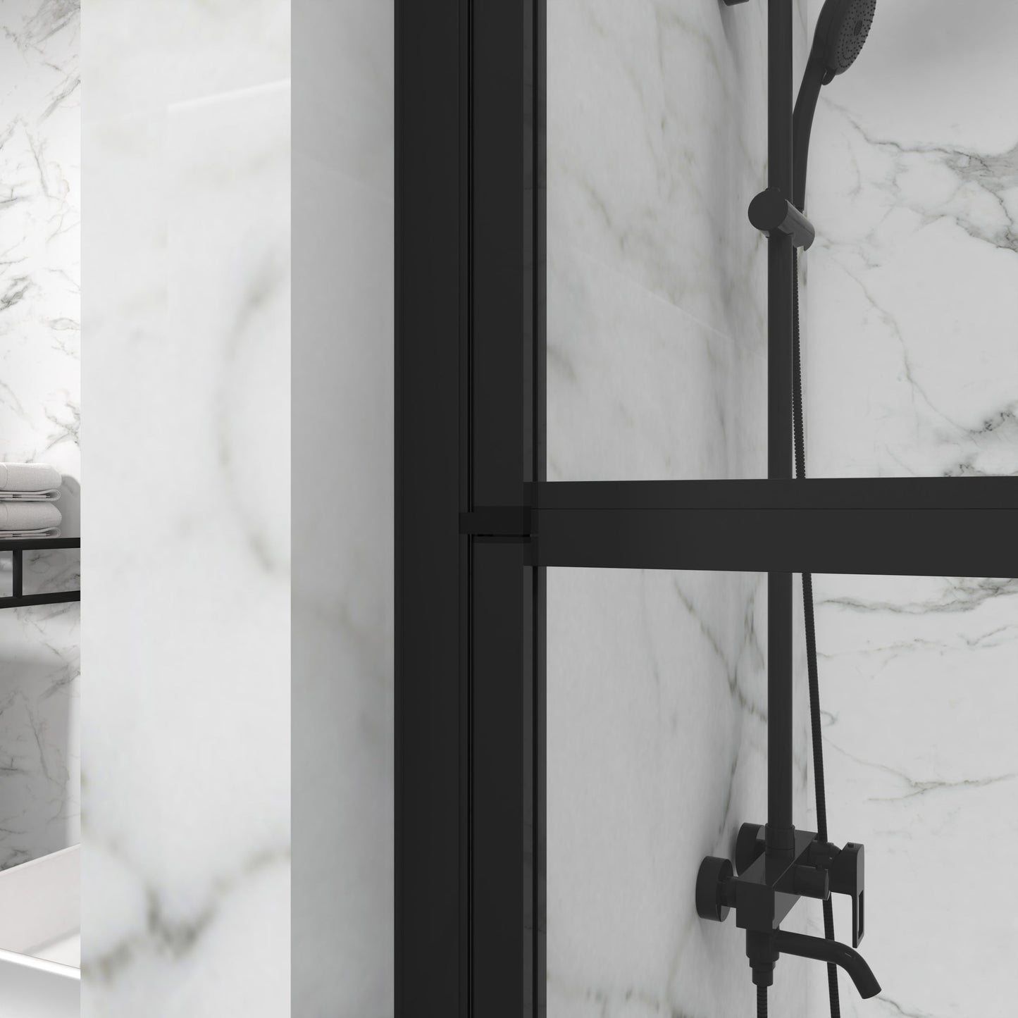 Goodyo Bathtub Screen Panel Shower Door 180° Pivot