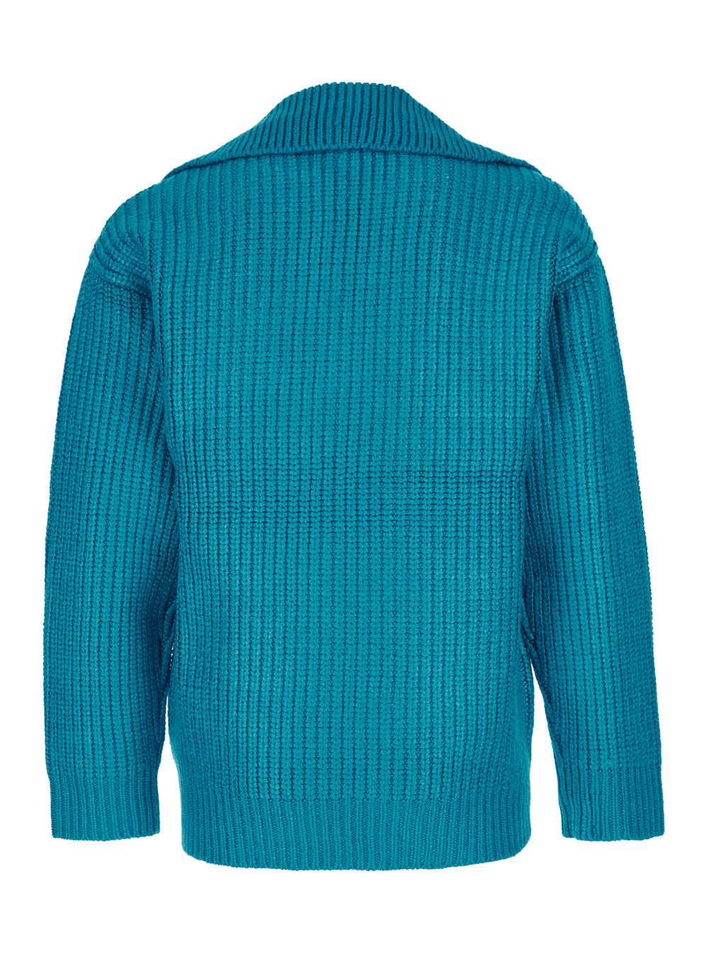 Valentino Men Light Blue Pullover With V Neck In Silk Blend Knit Man