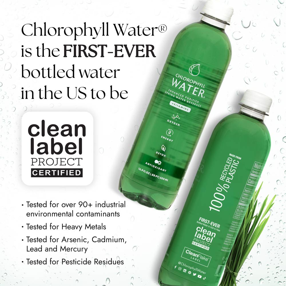 Chlorophyll Water® **PREORDER** (Case of 12): Chlorophyll & Ultra-Purified Water with Essential Vitamins A, B12, C and D3