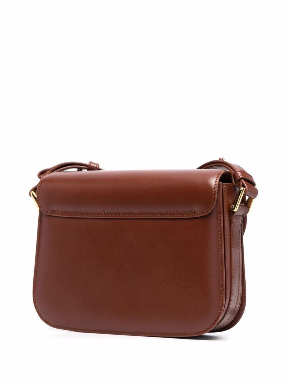 A.P.C. Women 'Grace Small' Brown Crossbody Bag With Adjustable Strap And Logo Lettering Embossed On The Front In Leather Woman