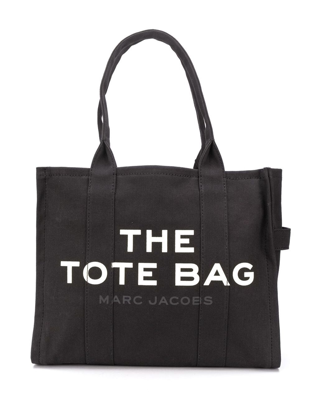 Marc Jacobs Women Tote Bag 'The Large Tote' With Contrast Logo Print In Black Cotton For Women