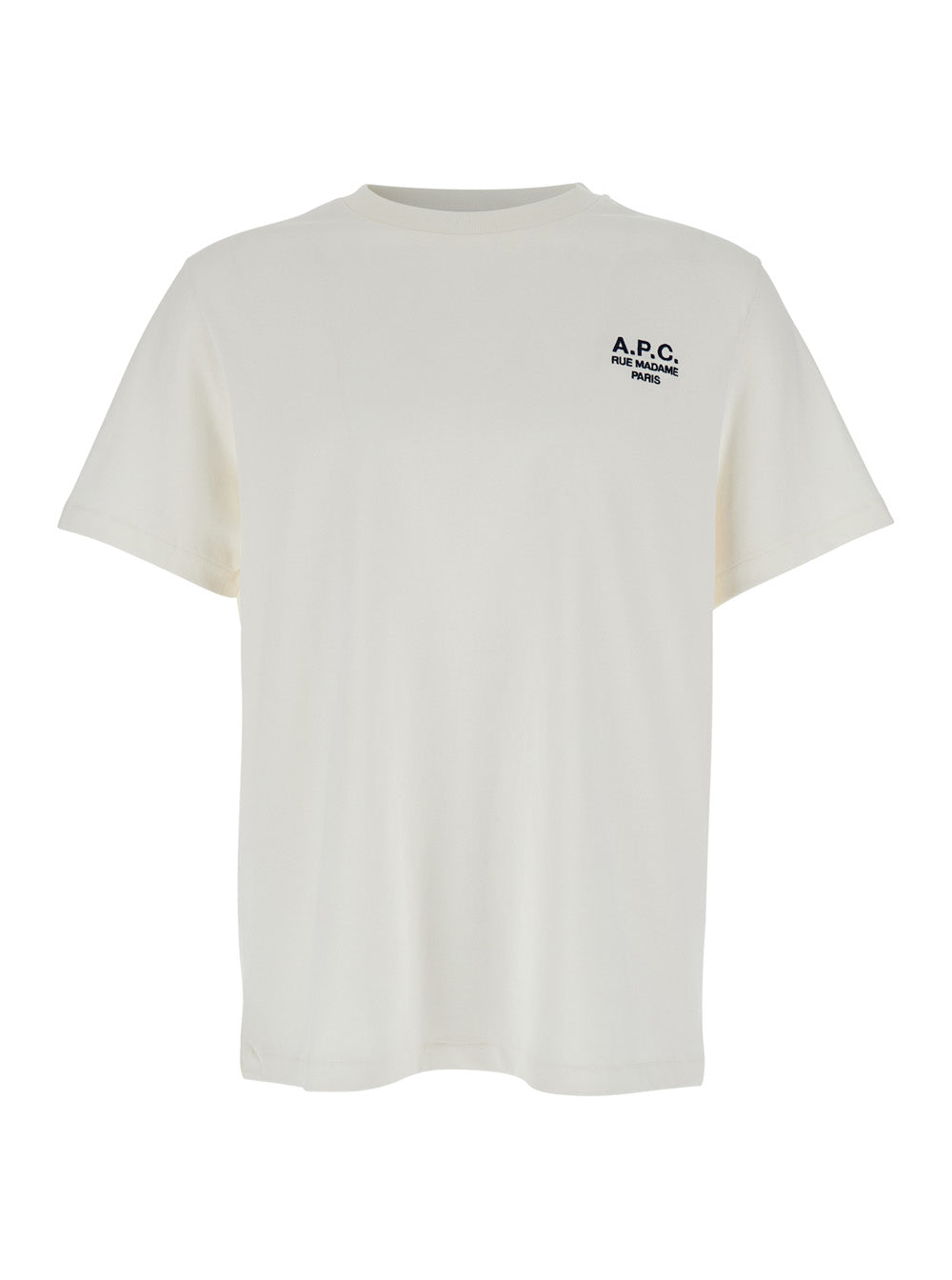 A.P.C. Men White T-Shirt With Embroidered Logo On The Front In Cotton Man