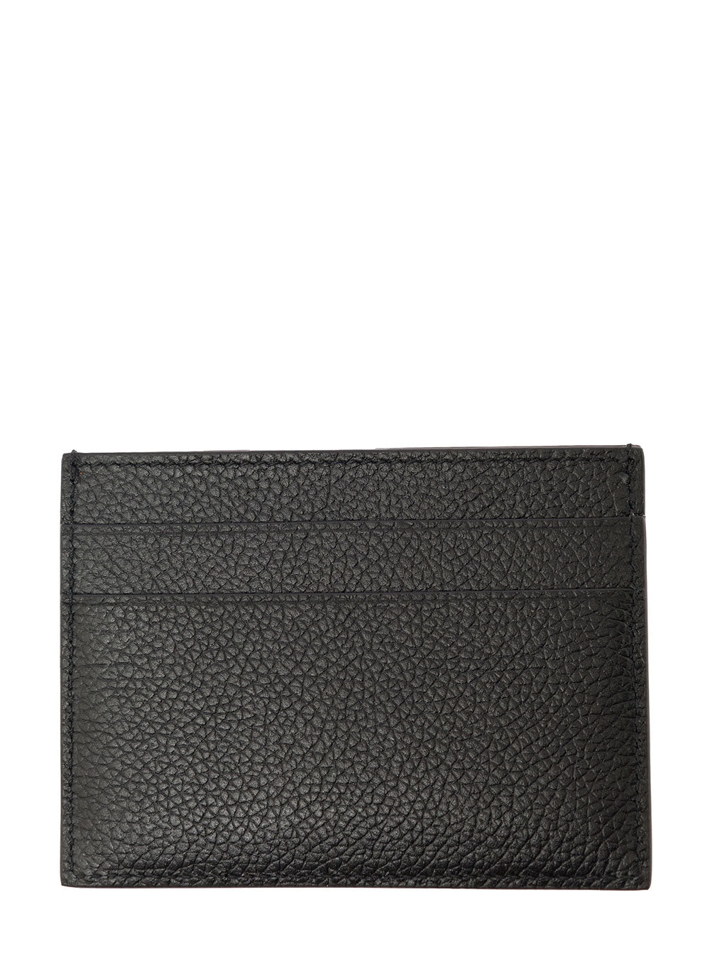 Balenciaga Men Black Card Holder With Contrasting Logo Lettering In Leather For Men