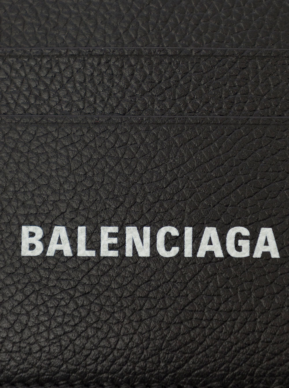 Balenciaga Men Black Card Holder With Contrasting Logo Lettering In Leather For Men