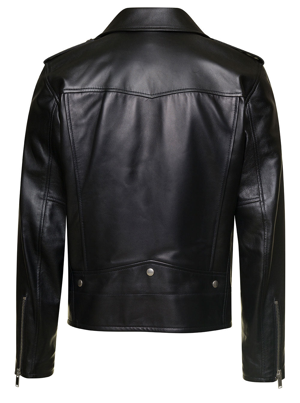 Saint Laurent Men Motorc Classique Jac - Black Leather Biker Jacket For Men