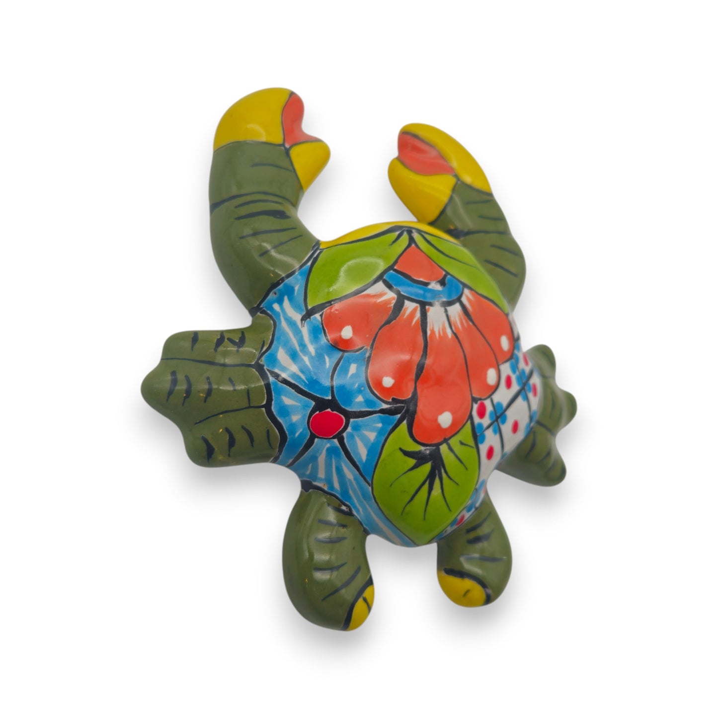 Talavera Crab Sculpture | Vibrant Handcrafted Mexican Art