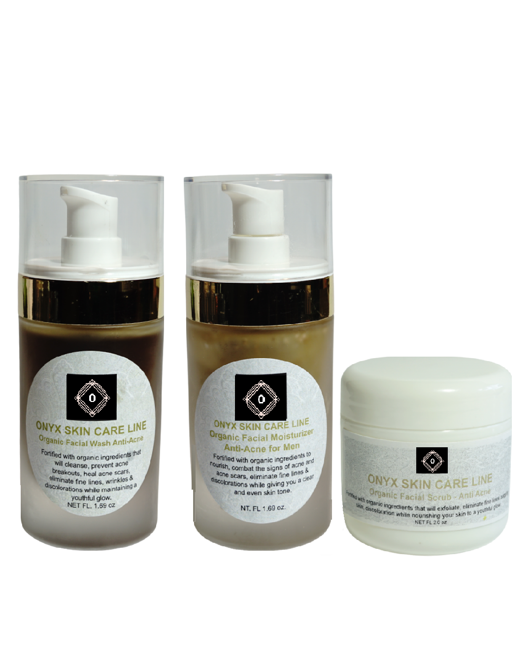 Organic Anti-Acne Three-Step System - Moderate/Severe Acne Prone Skin - For MEN-0
