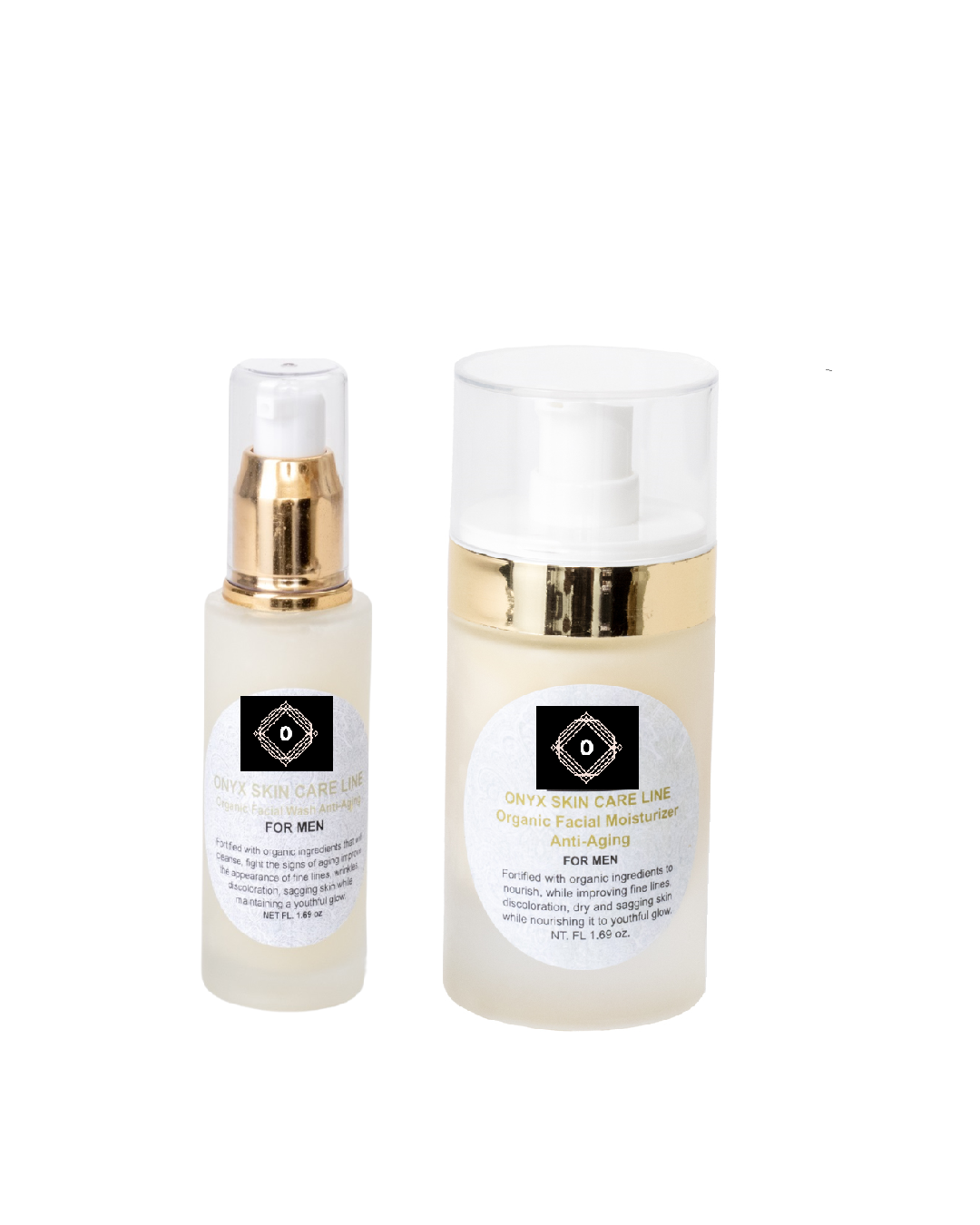 Organic Two-Step Anti-Aging System Facial Wash and Moisturizer  - For MEN-0