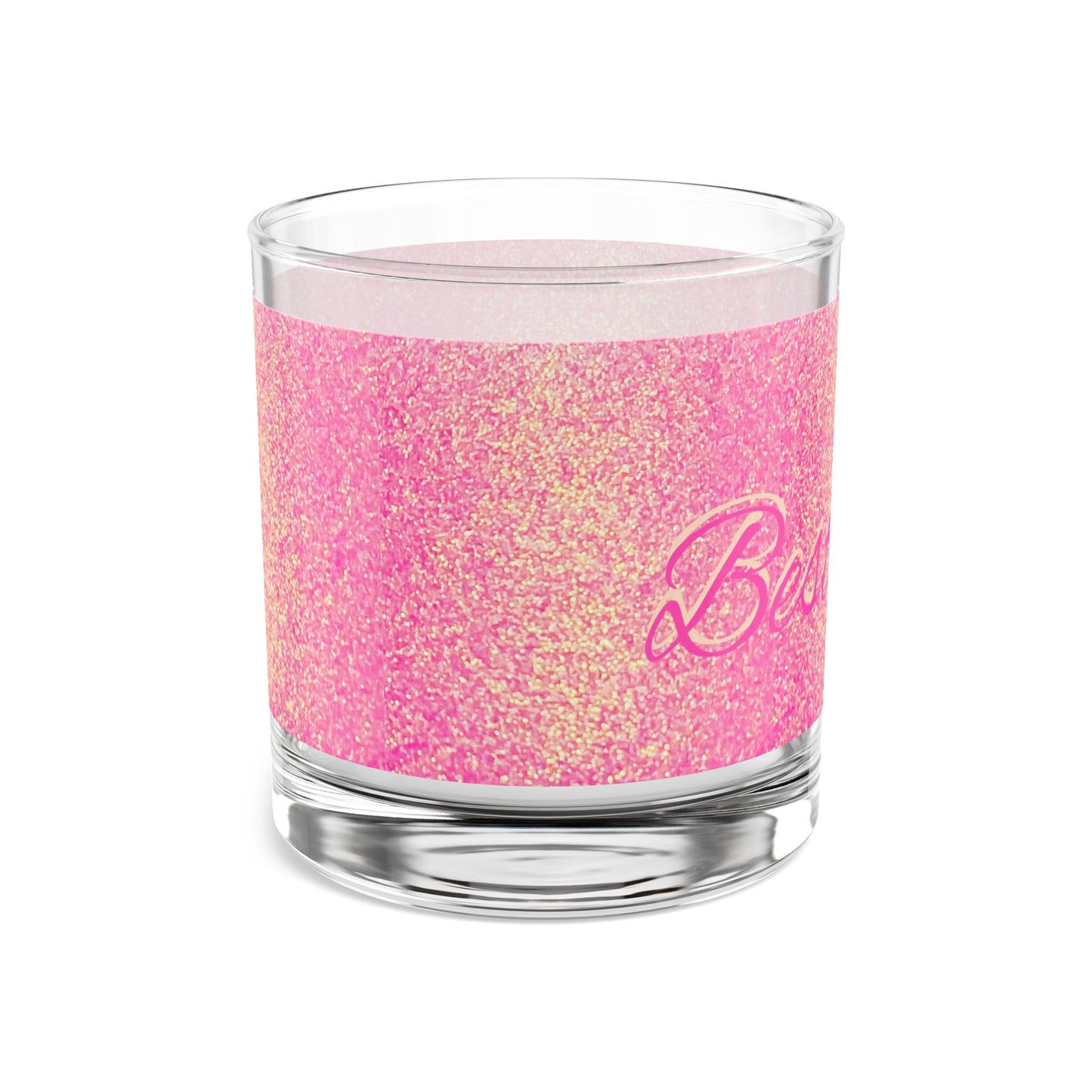 Best Mom Ever Holographic Rainbow Glitter Print Rocks Glass, 10oz - Sparkle Barware