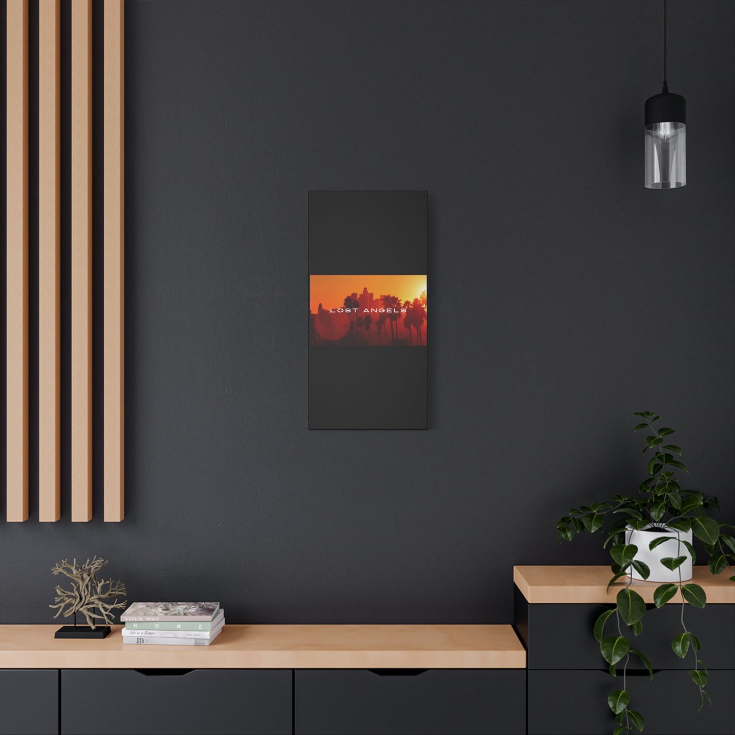 Lost Angels Wall Art Canvas | Sunset Cityscape Print, Home Decor, Gift for Art Lovers, Modern Living Room, California Vibe