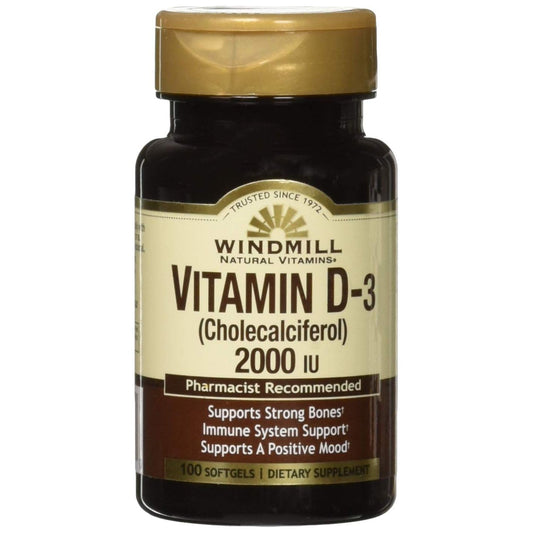 Windmill Vitamin D3 2000U Softgels Sugar Free 100 Ct Gelcap