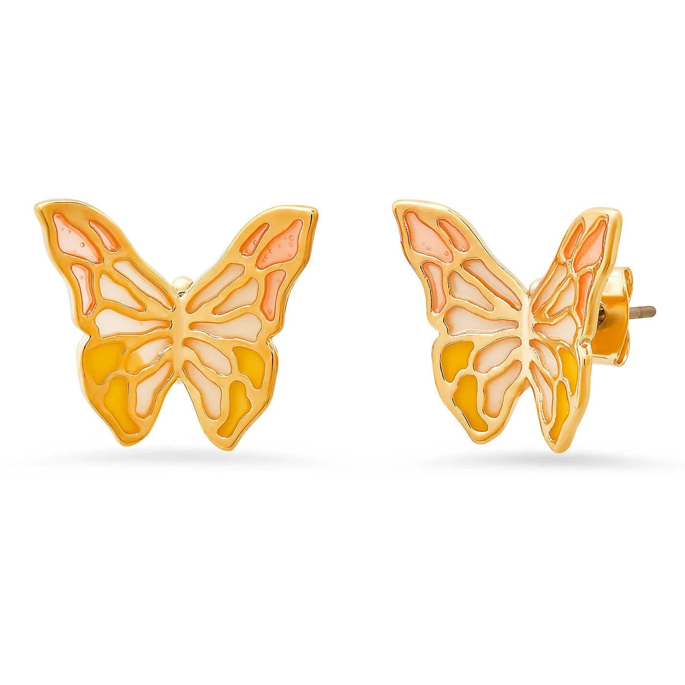 Retro Exaggerated Butterfly Symmetrical Gradient Pendant Stud Earrings