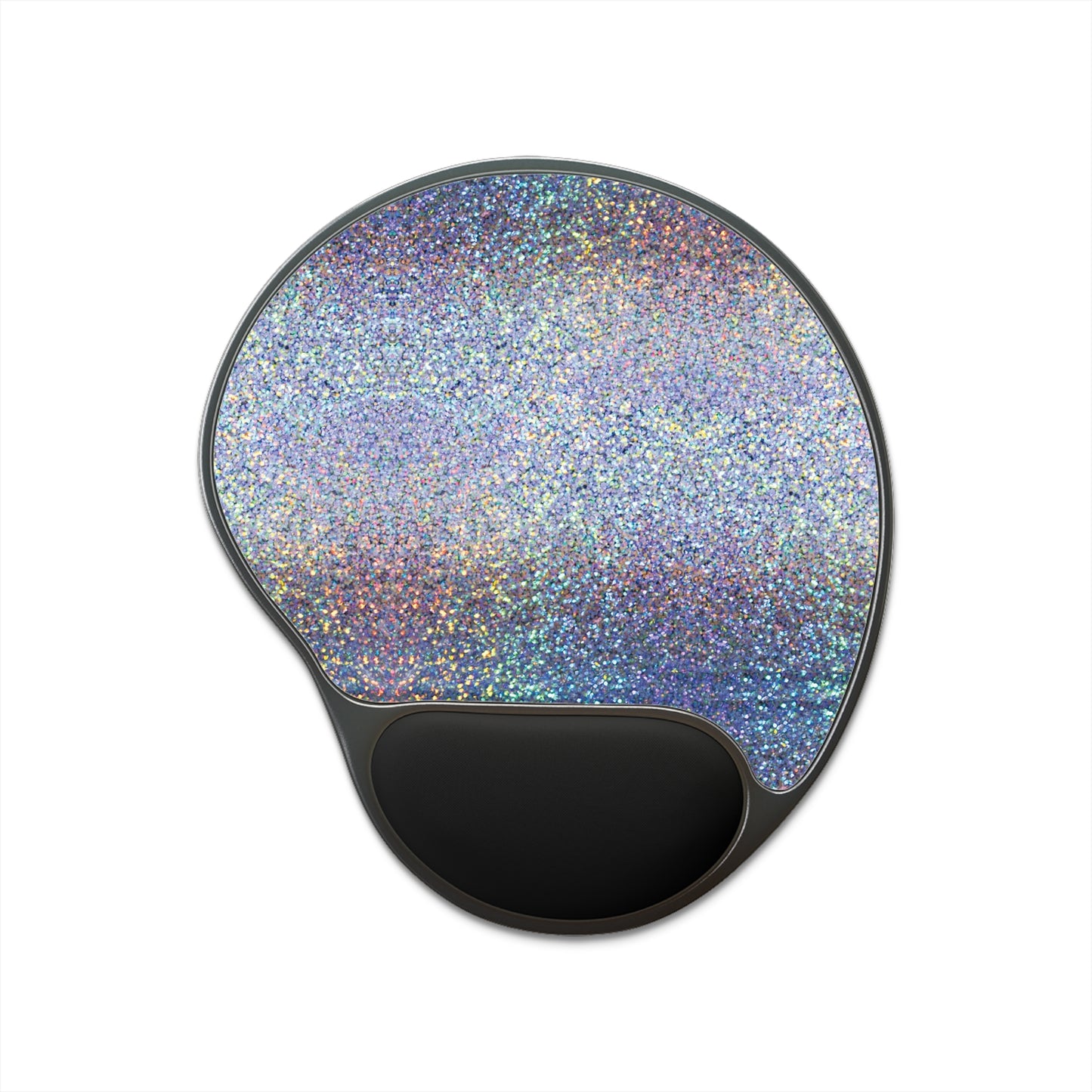 Holographic Glitter Print Mouse Pad with Ergonomic Wrist Rest