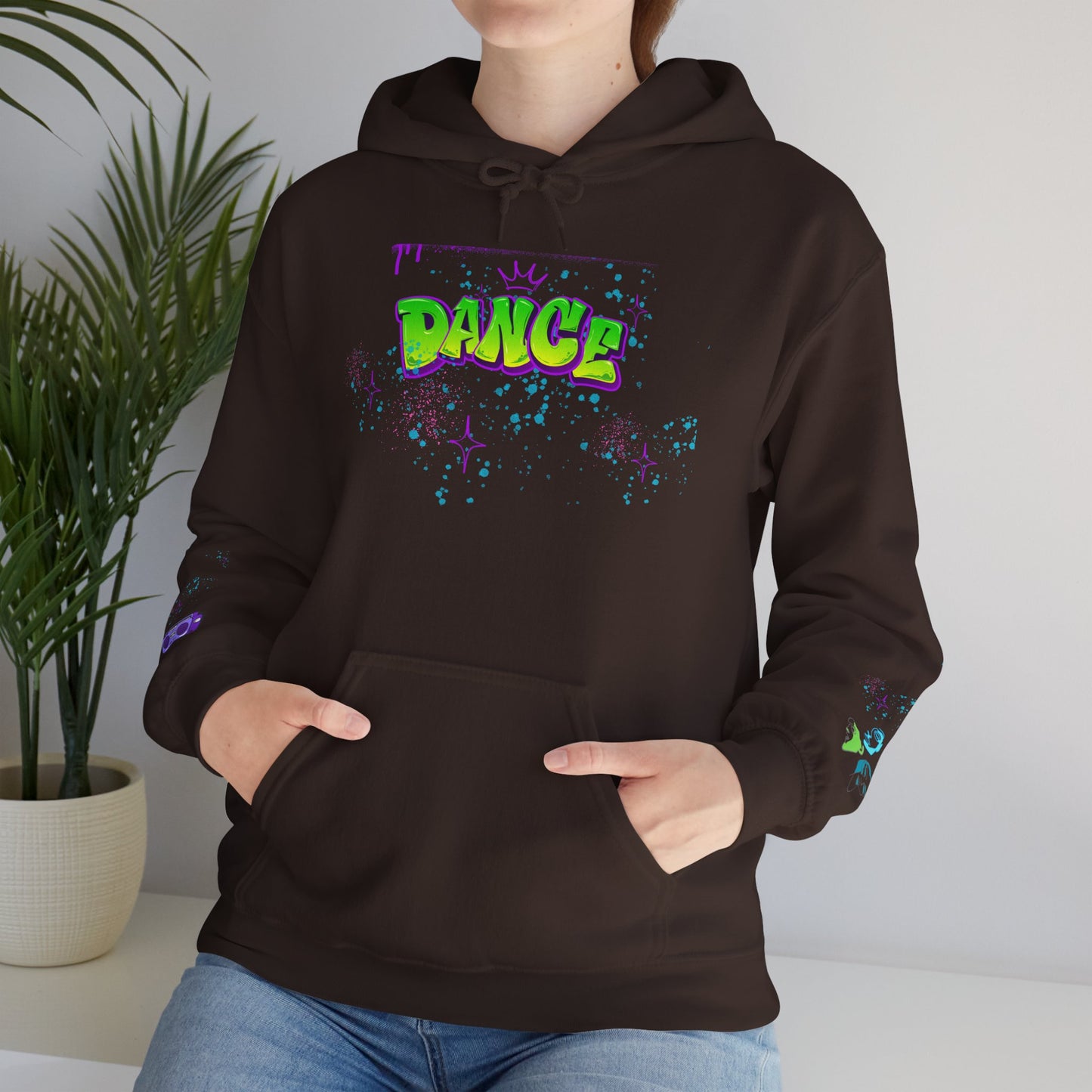Colorful Dance Hoodie for Creative Spirits, Cozy Unisex Hooded Sweatshirt, Perfect for Parties, Dance Classes, Gifts