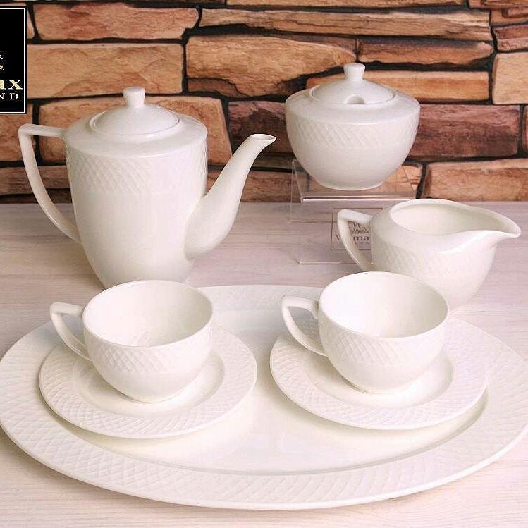 White Oval Platter With Embossed Wide Rim 14" inch X 10" inch |In Gift Box-2