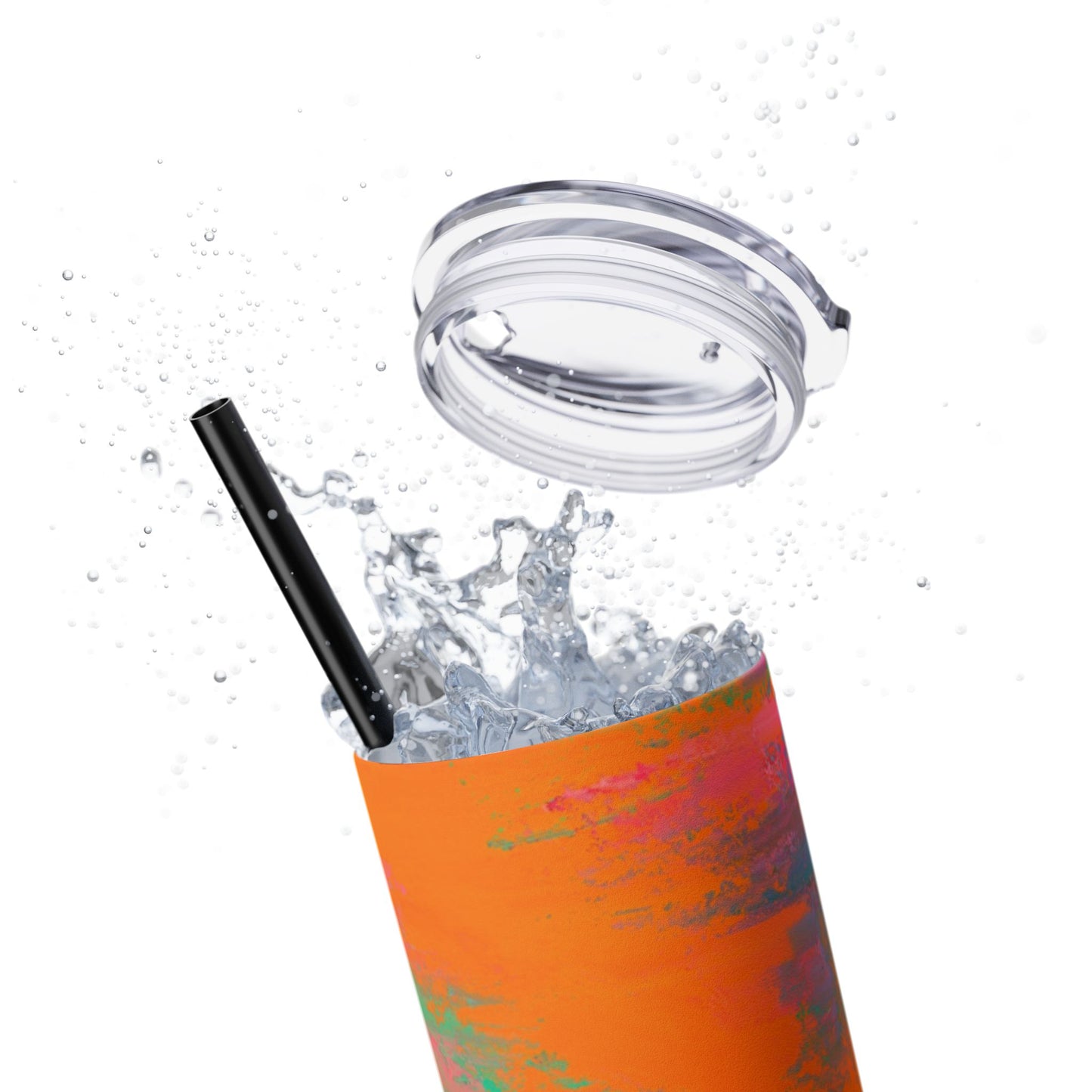 Colorful Ombre Skinny Tumbler with Straw, 20oz | Travel Mugs, Summer Drinkware, Beach Accessories, Gifts for Her, Eco-Friendly