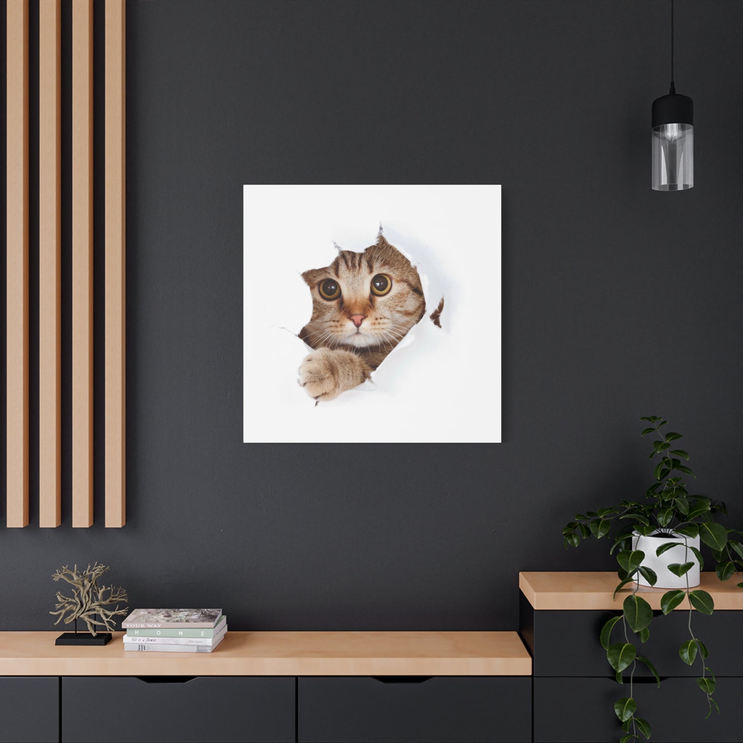 Whimsical Cat Canvas Art, Playful Decor for Cat Lovers, Home Wall Art, Pet-Themed Gift, Cute Cat Wall Art, Cat Lover's Decoration