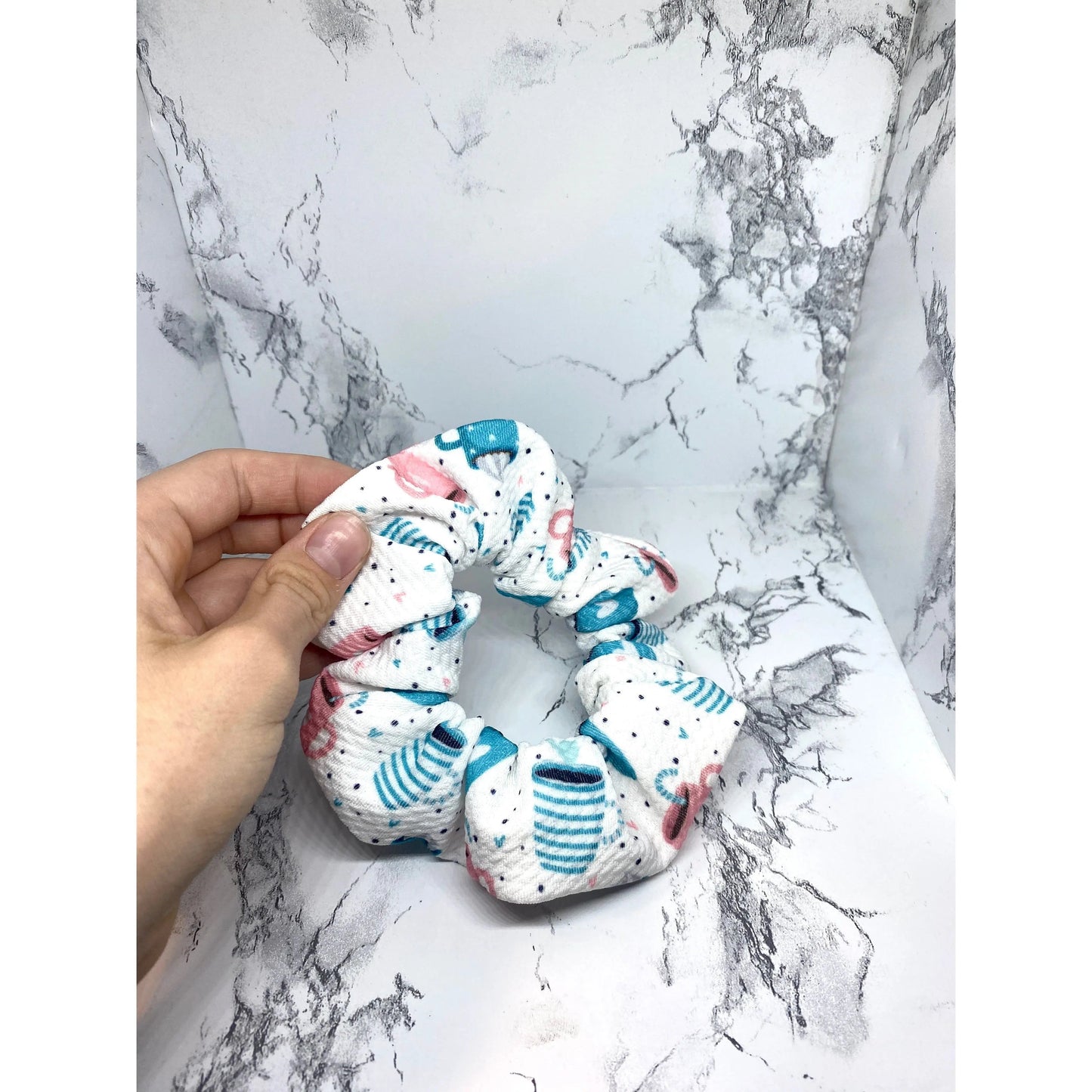 Mini White Hot Cocoa Christmas Bullet Scrunchie