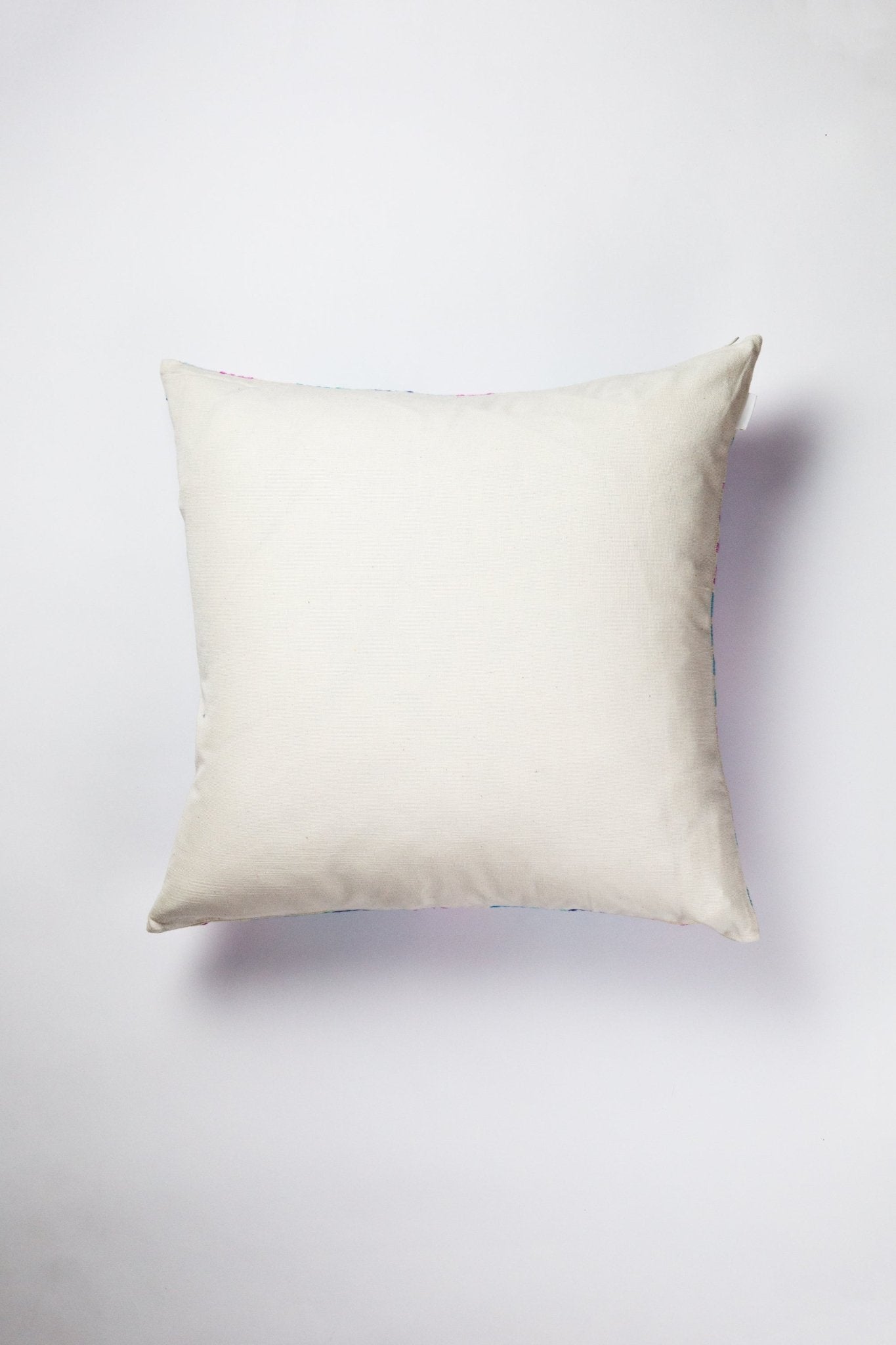 Checkered Brocade Pillow - Grey & White