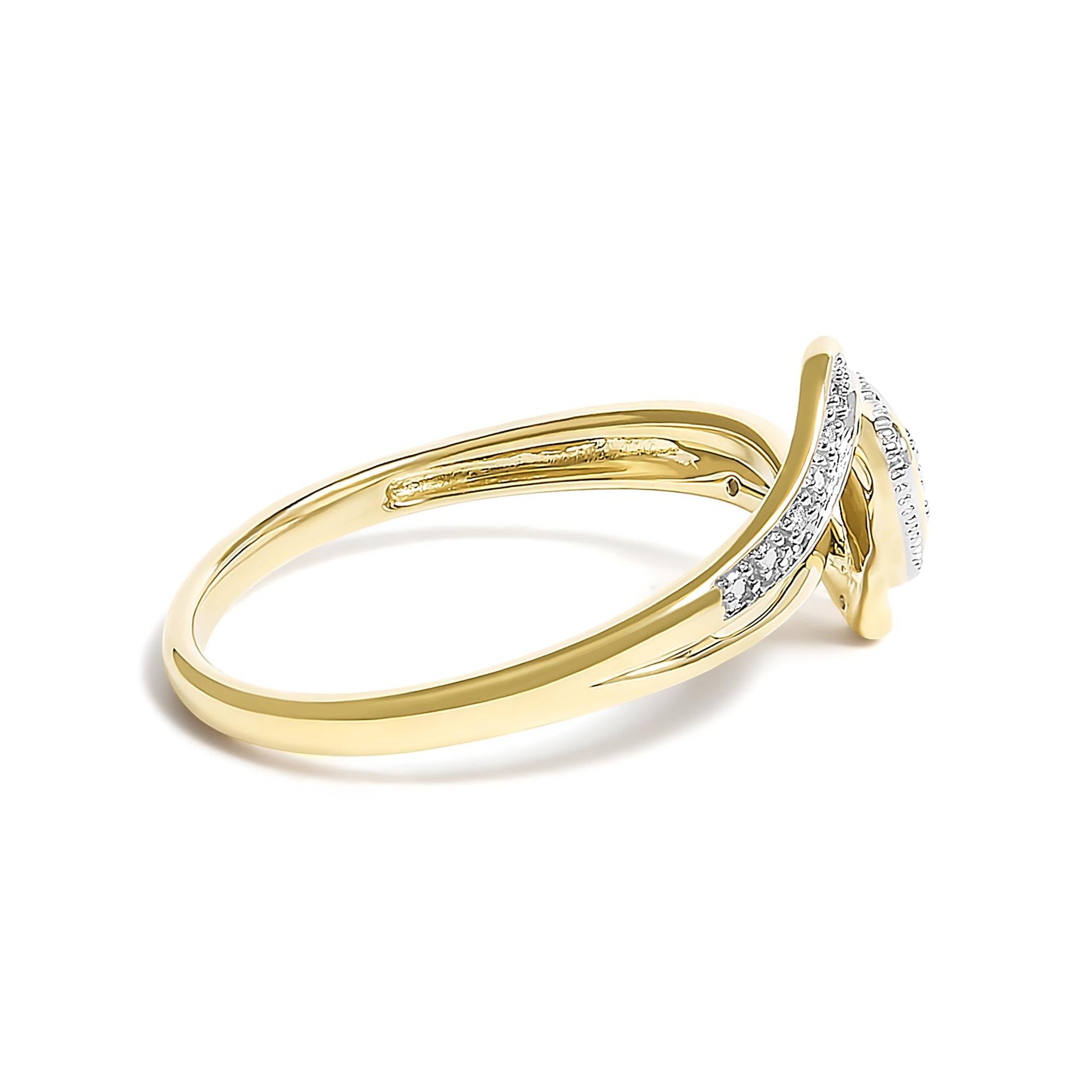 10K Yellow Gold Diamond Accent Filigree Heart Promise Ring (I-J Color, I3 Clarity)-1