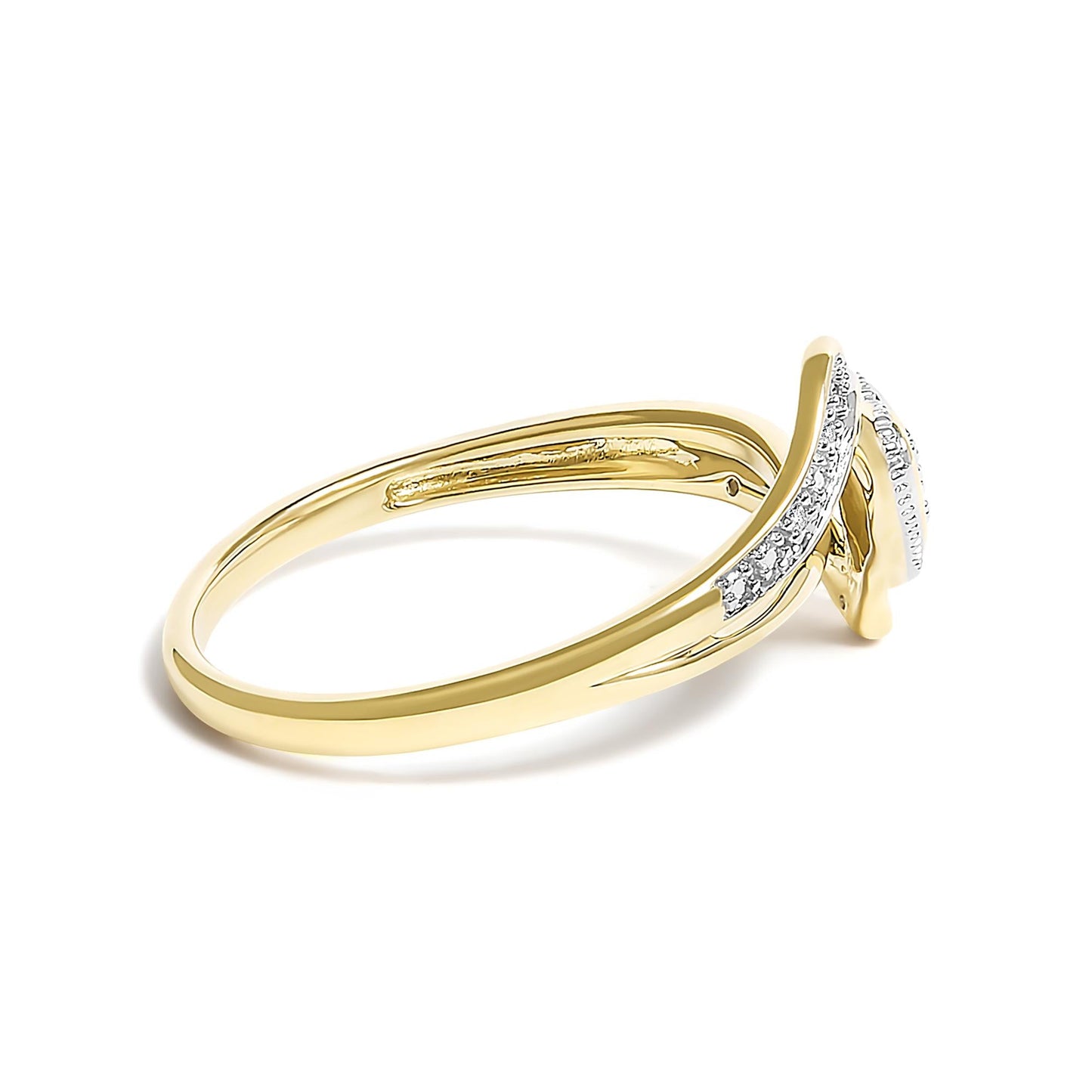 10K Yellow Gold Diamond Accent Filigree Heart Promise Ring (I-J Color, I3 Clarity)-1