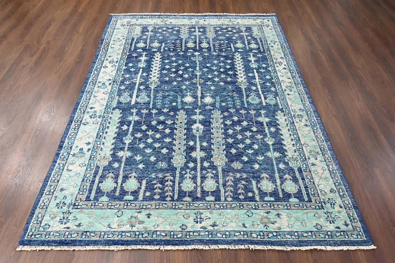 Multi Size Blue, Aqua Hand Knotted Arts & Crafts 100% Wool Turkish Oushak Traditional Oriental Area Rug-2