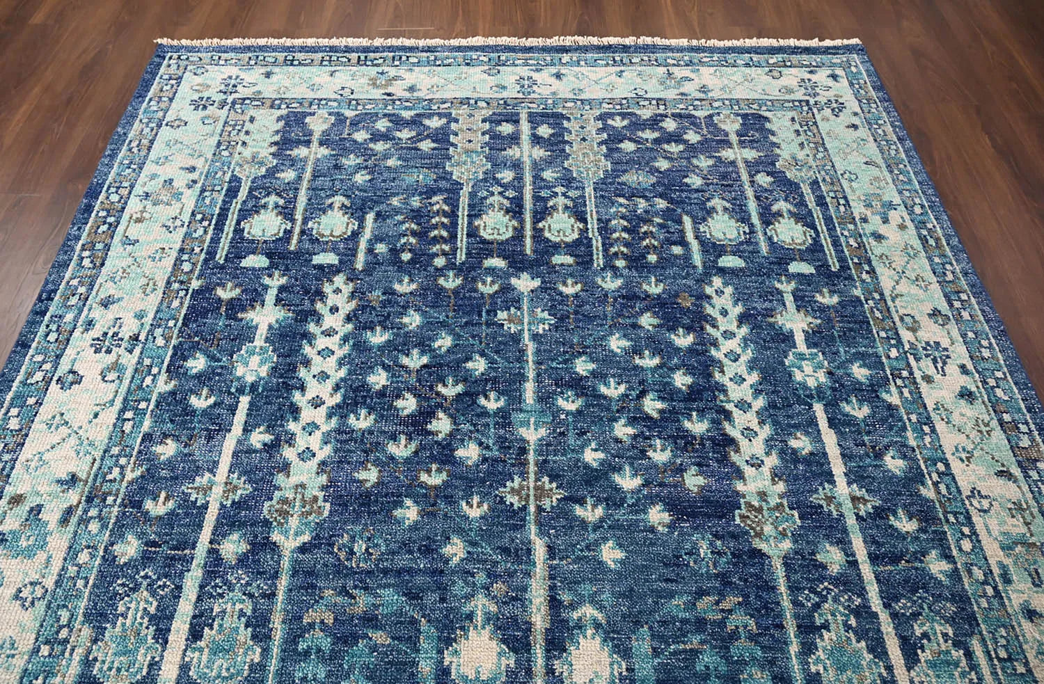 Multi Size Blue, Aqua Hand Knotted Arts & Crafts 100% Wool Turkish Oushak Traditional Oriental Area Rug-3