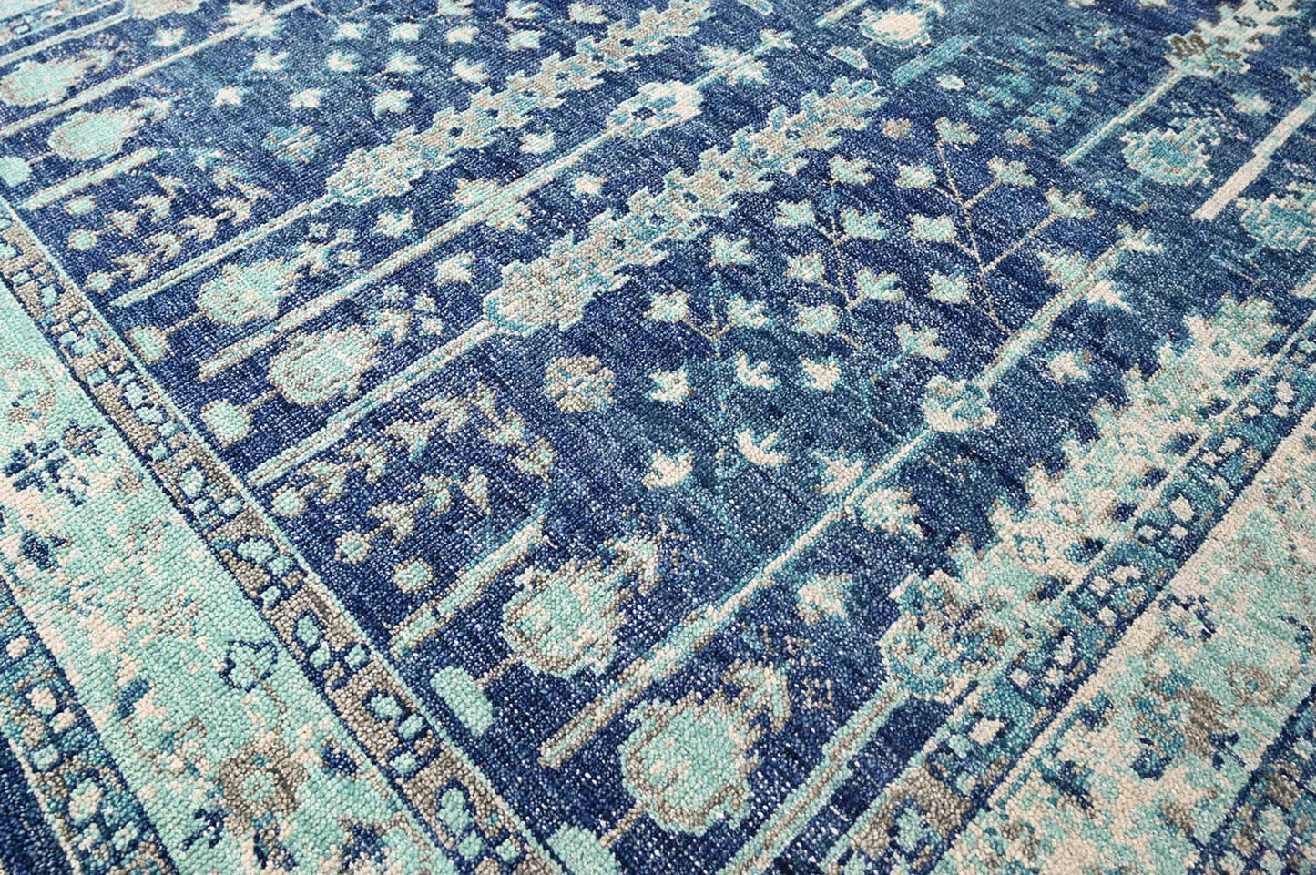 Multi Size Blue, Aqua Hand Knotted Arts & Crafts 100% Wool Turkish Oushak Traditional Oriental Area Rug-4