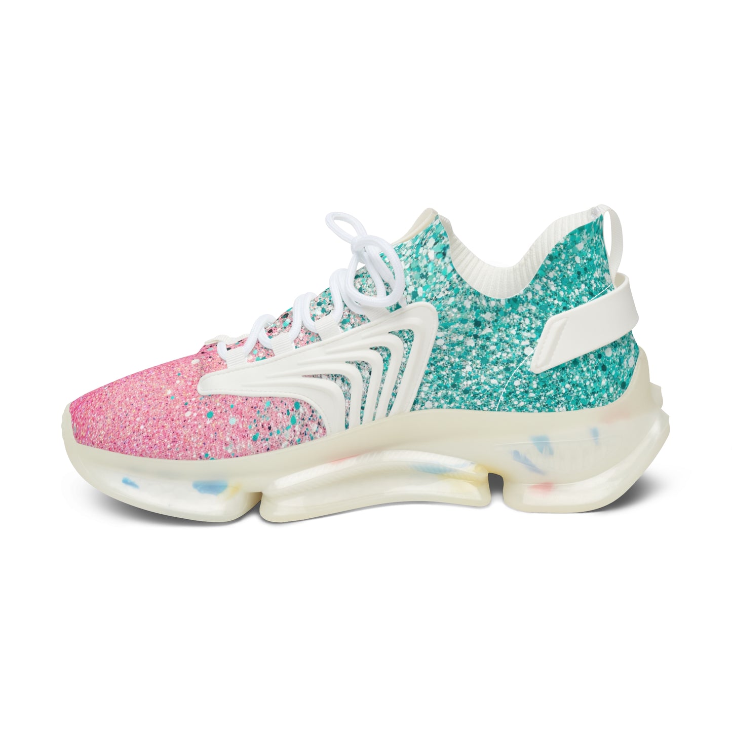 Women's Pink Speckled Mesh Sneakers — Lightweight Casual Running Shoes