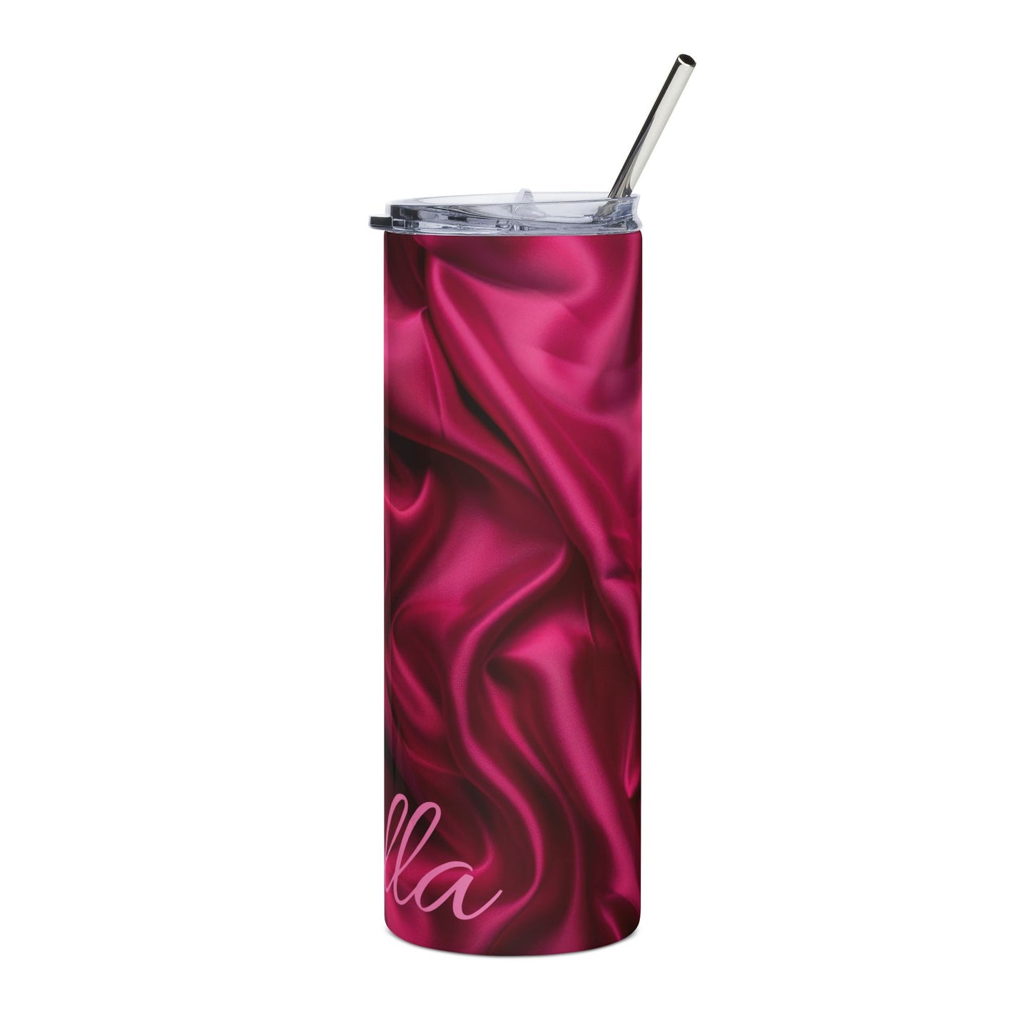 Raspberry Satin Swirl Tumbler 20oz Stainless Steel Travel Cup