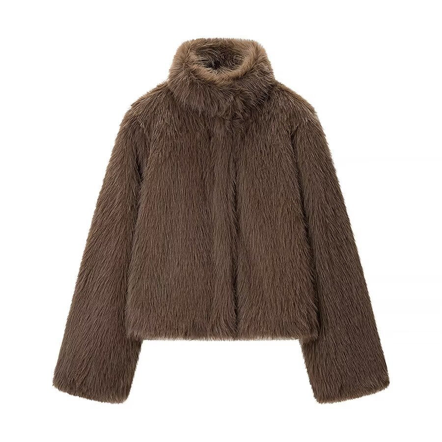 Fashionable Cozy Faux Fur Coat for Women - Casual Versatile Classic Style