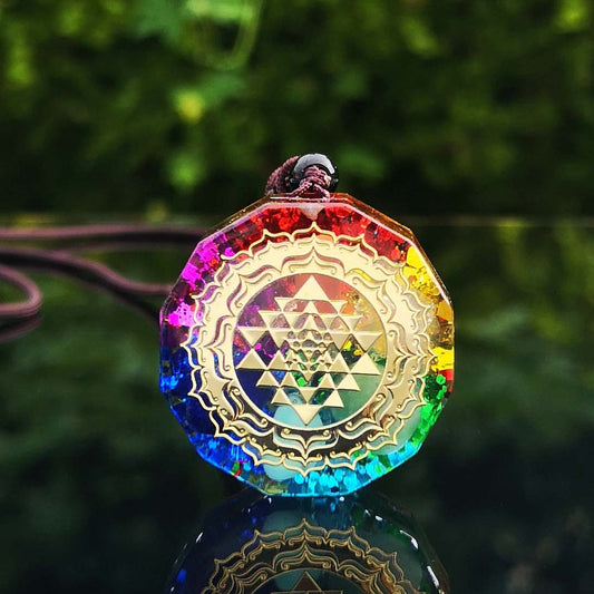 Epoxy synthetic handmade necklace