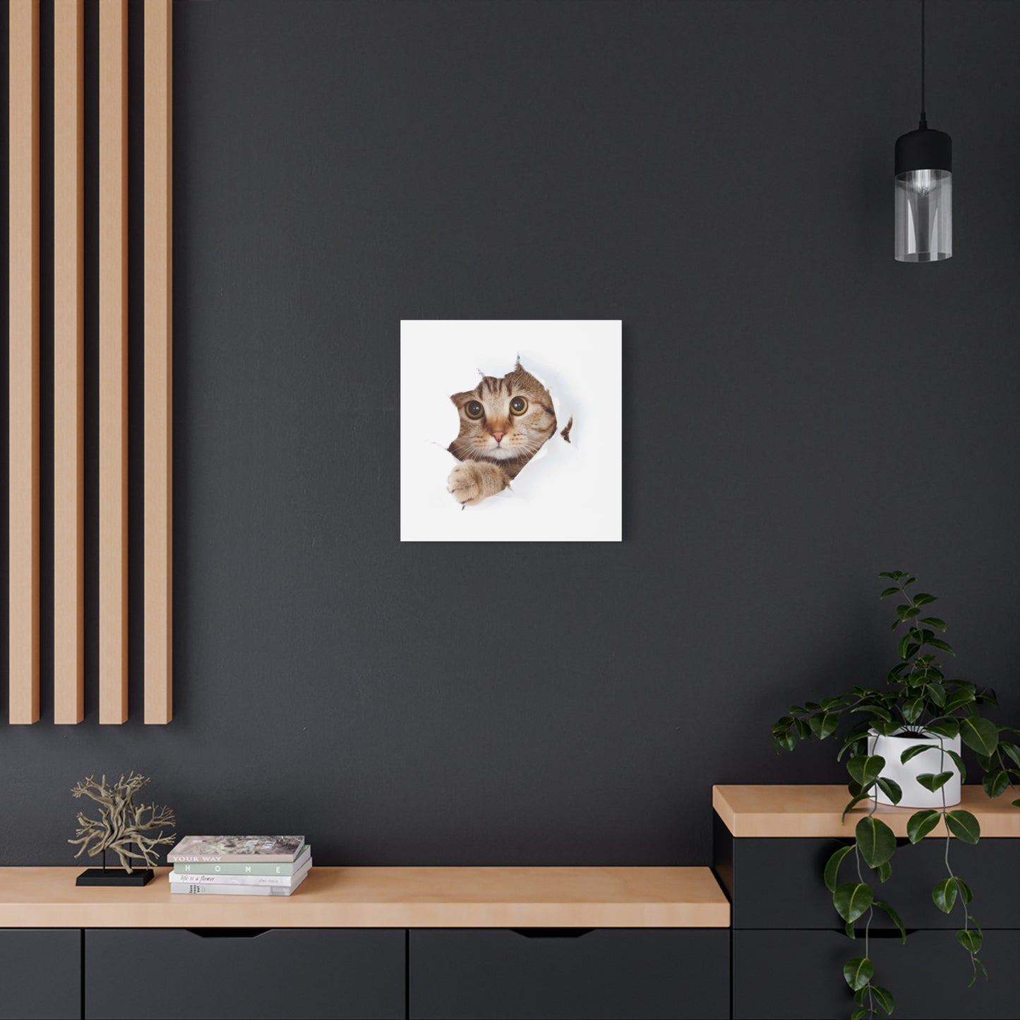 Whimsical Cat Canvas Art, Playful Decor for Cat Lovers, Home Wall Art, Pet-Themed Gift, Cute Cat Wall Art, Cat Lover's Decoration