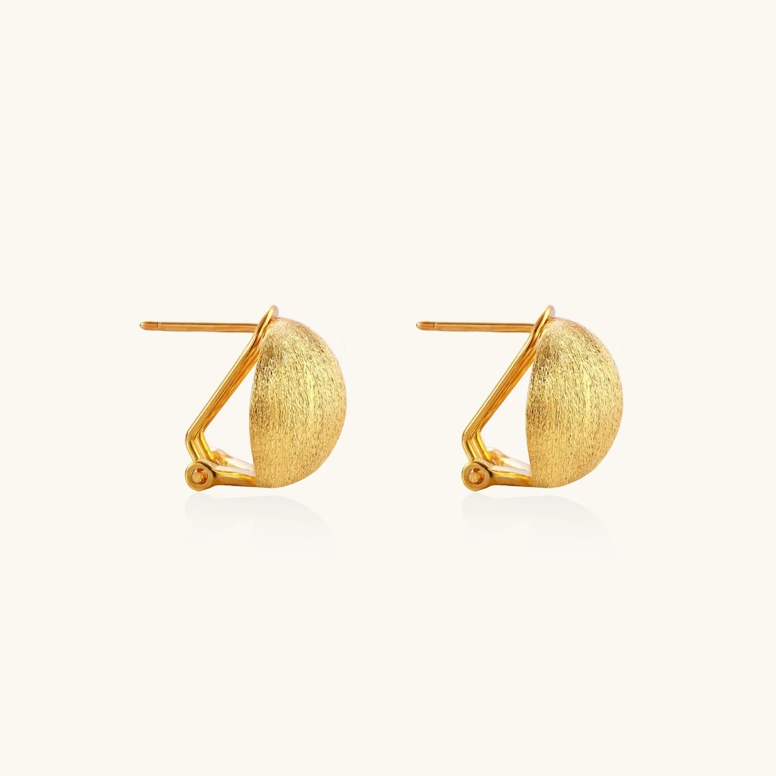 Kuppelclips aus gebürstetem Gold – 24K Gold Vermeil, Clip-On-3