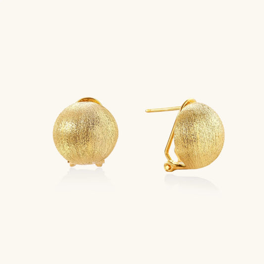 Kuppelclips aus gebürstetem Gold – 24K Gold Vermeil, Clip-On-0