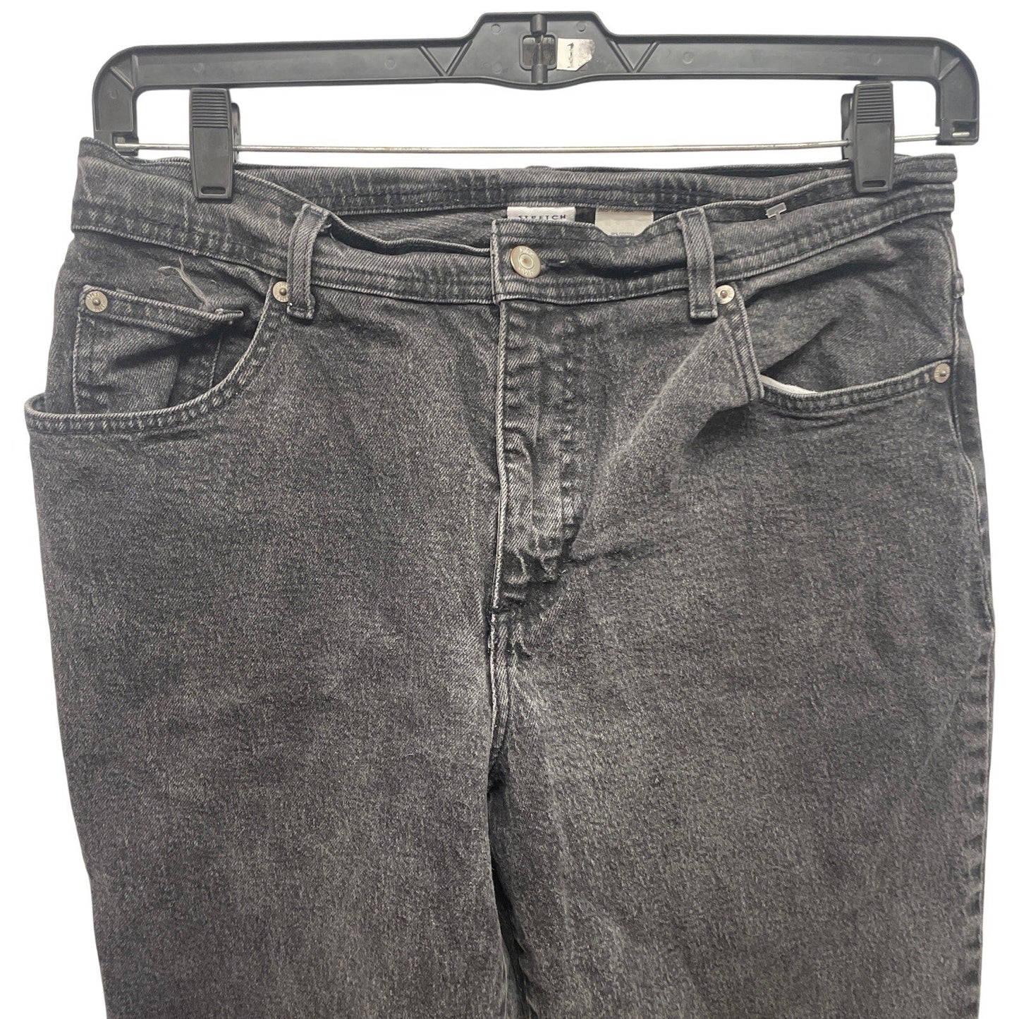 JMS Womens Size 16W Stretch Cotton Straight Leg Faded Long Black Denim Jeans