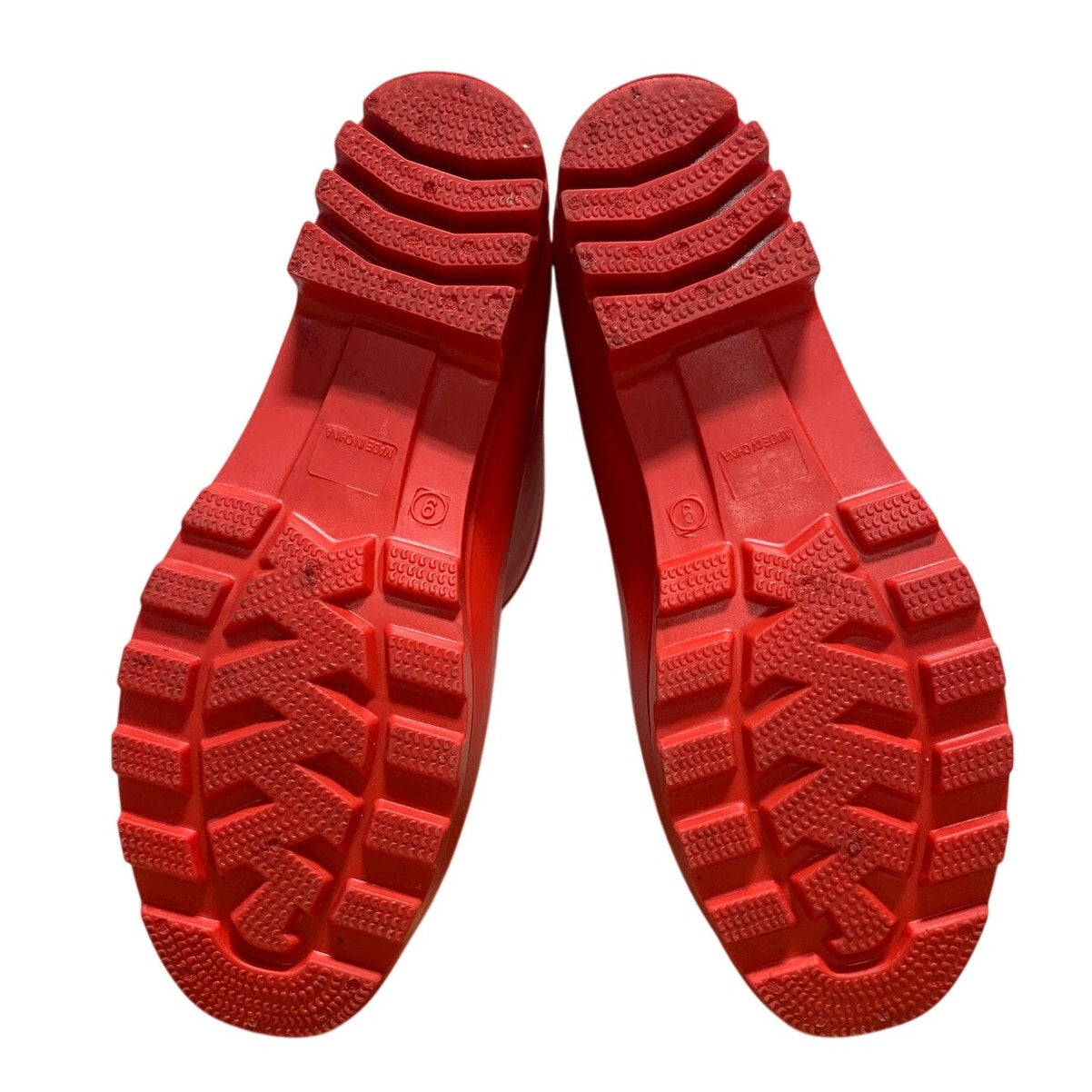 Hisea Womens Size 9 Red Mid-Calf Pull On Rubber Waterproof Wide Calf Rain Boots